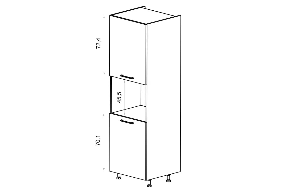 Kuchyňská skříňka KAMMONO M4 SDPK60 pro vestavnou kompaktní troubu KAMMONO M4 SDPK60 - skříňka vysoká skříňka pro zabudowy kompaktowego piekarnika