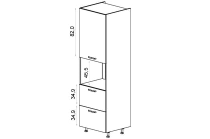 KAMMONO M4 SDPK60SS2/71 - Skrinka na vstavanú rúru KAMMONO M4 SDPK60SS2/71 - Skrinka regál do riadu kompaktowego piekarnika so zásuvkami