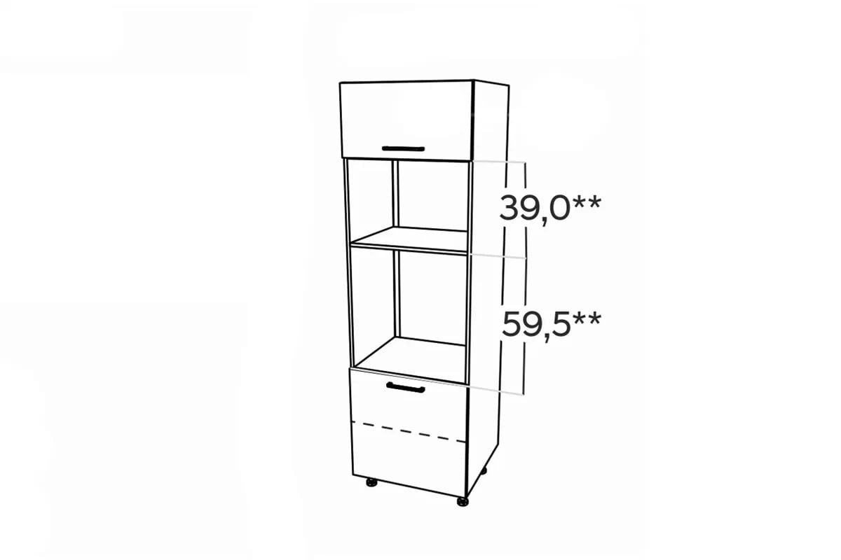 KAMMONO M4 SPM60 - Skrinka na vstavanú rúru a mikrovlnku vysoký regál kammono