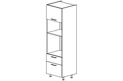 Kuchyňský regál KAMMONO M4 SPM60SS2/71 pro vestavnou troubu a mikrovlnnou troubu se zásuvkami