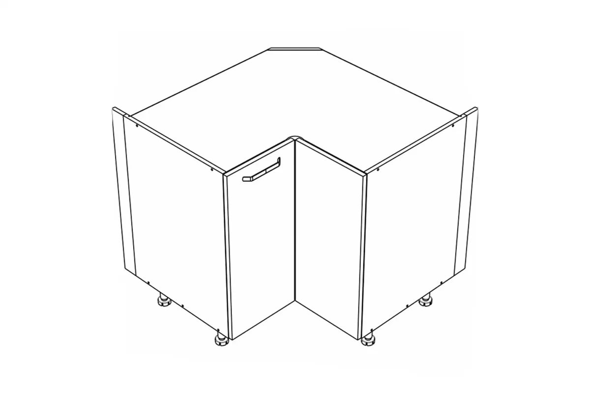 KAMMONO P2 DRP90 - Skříňka kuchyňská rohová dvoudveřová KAMMONO P2 DRP90 - Skříňka kuchyňská rohová dvoudveřová