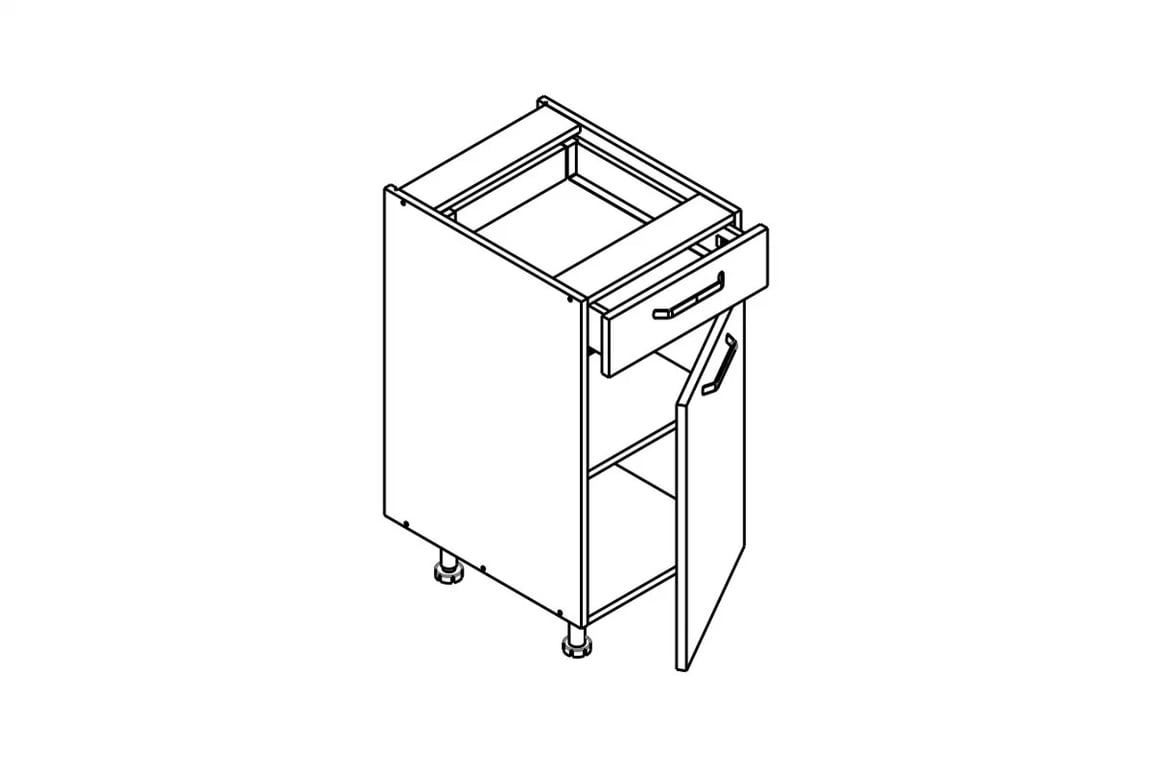 KAMMONO P2 DSS40.1/1 - Skrinka Kuchynská z jedna szuflada KAMMONO P2 DSS40.1/1 - wnetrze