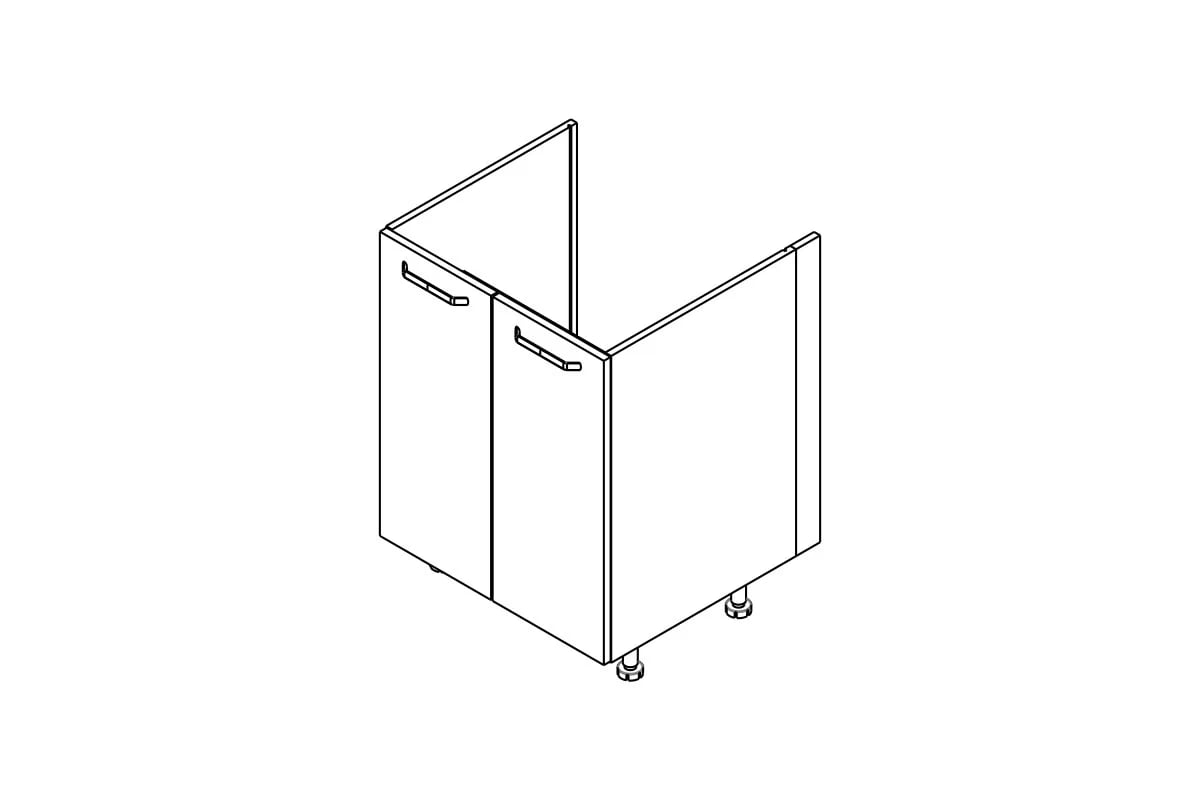 KAMMONO P2 DZ60 - Skrinka Kuchynská dvojdverová pod zabudowe zlewu KAMMONO P2 DZ60 - Skrinka Kuchynská dvojdverová pod zabudowe zlewu