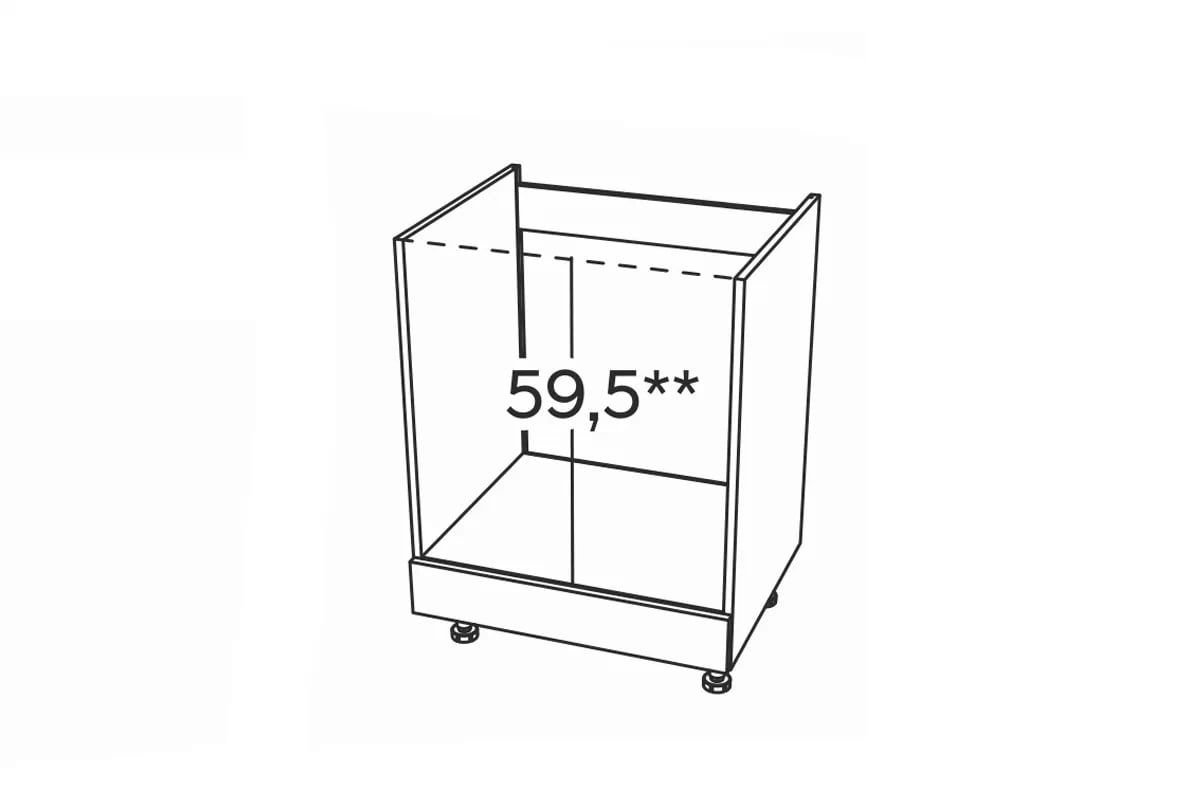 Spodní skříňka KAMMONO P4 DP45 pro vestavnou troubu Rozměry piekarnika 