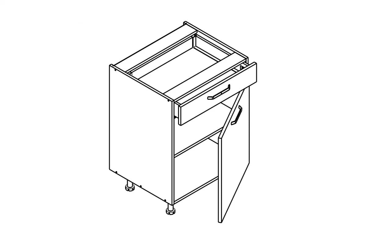 KAMMONO P4 DSS60.1/1 - Skříňka spodní se zásuvkou Starmotion Slim KAMMONO P4 DSS60/1 - Skříňka spodní se zásuvkou Starmotion Slim