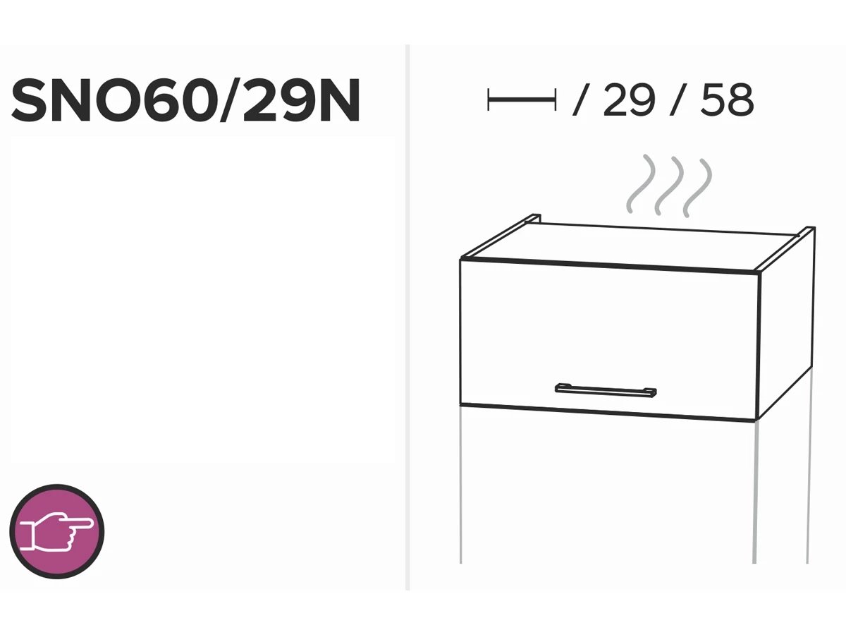 Nástavec KAMMONO P4 SNO60/29N nad regál AGD - lesk / supermat Schemat Skříňky