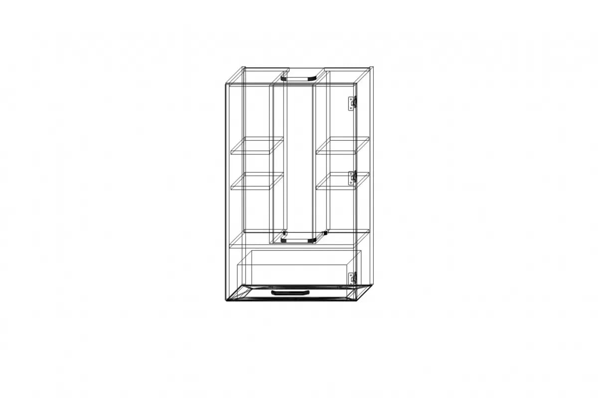 Závěsná skříňka KAMMONO P4 WP3C60.1/100 s věncovým okapem KAMMONO P4 WP3C60.1/100 - Skříňka závěsná z okapem wiencowym