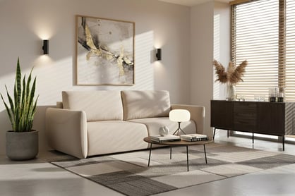 Rozkládací pohovka Calma - béžová Curio 09 Pohovka Calma rozkladana - béžová Pletenina hydrofobowa Curio 09