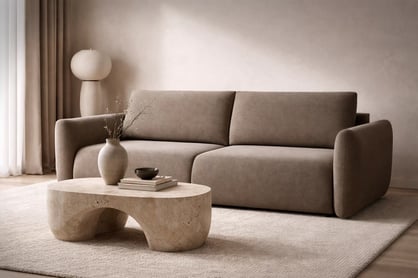 Rozkladacia pohovka Calma - hnedá hydrofóbna pletenina Curio 20 Pohovka Calma rozkladana - Hnedá dzianina hydrofobowa Curio 20 