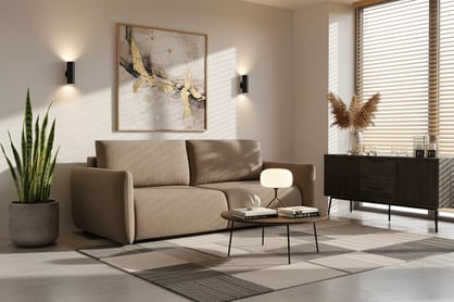 Rozkládací pohovka Calma - hnědá Curio 20 Pohovka Calma rozkladana - hnědá Pletenina hydrofobowa Curio 20 