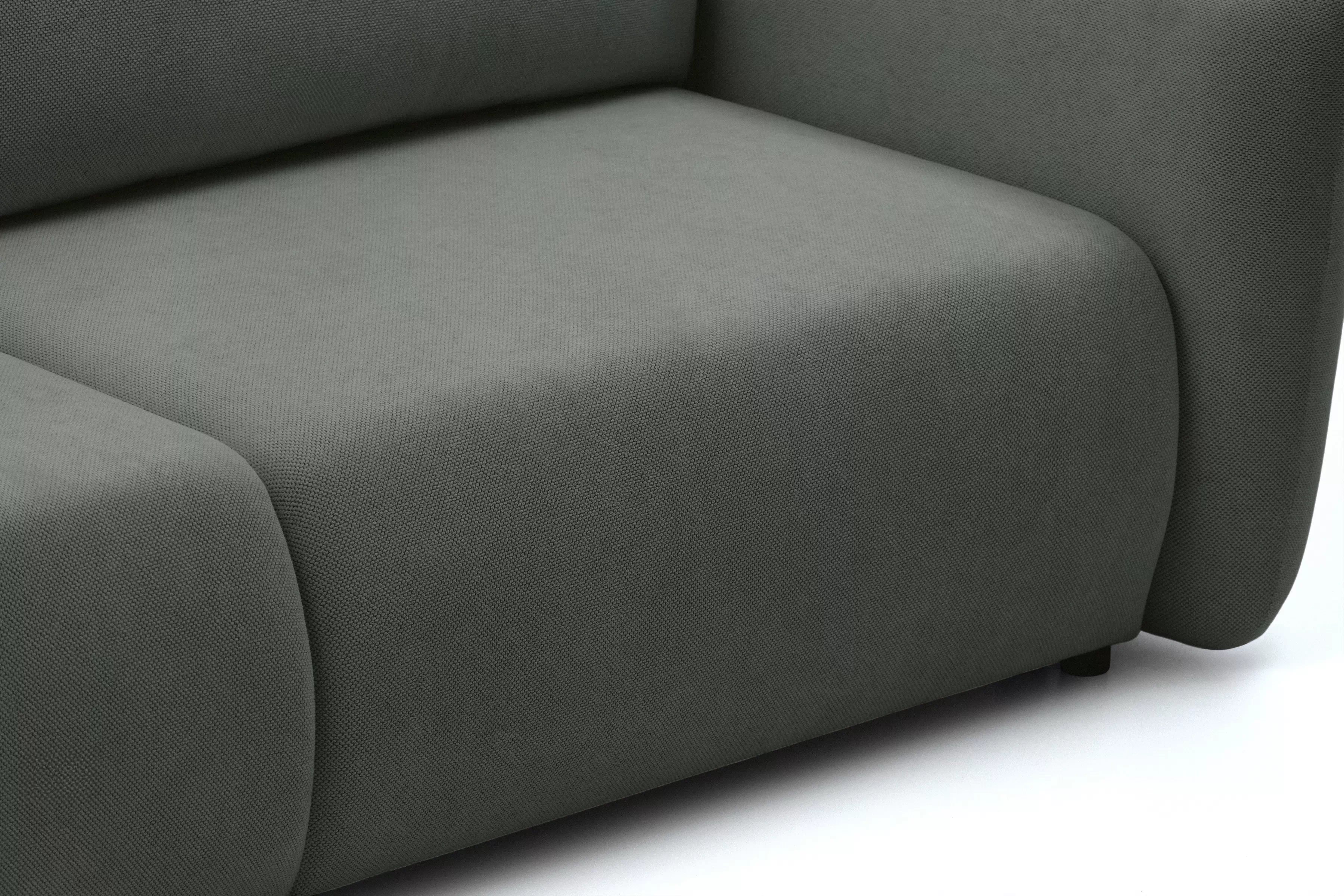 Rozkladacia pohovka Calma - sivá hydrofóbna pletenina Curio 93 Pohovka Calma rozkladana - šedá dzianina hydrofobowa Curio 93