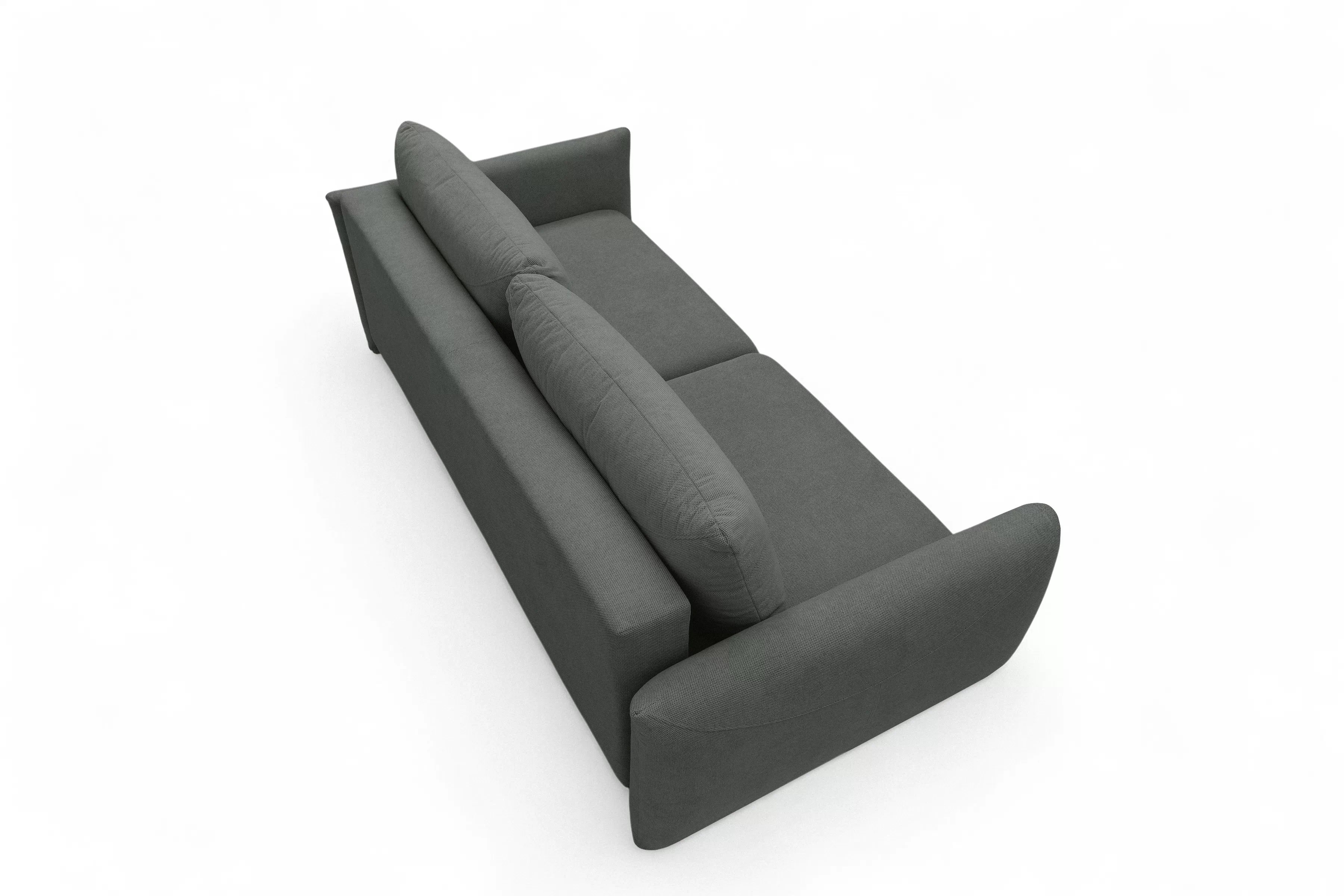 Rozkladacia pohovka Calma - sivá hydrofóbna pletenina Curio 93 Pohovka Calma rozkladana - šedá dzianina hydrofobowa Curio 93