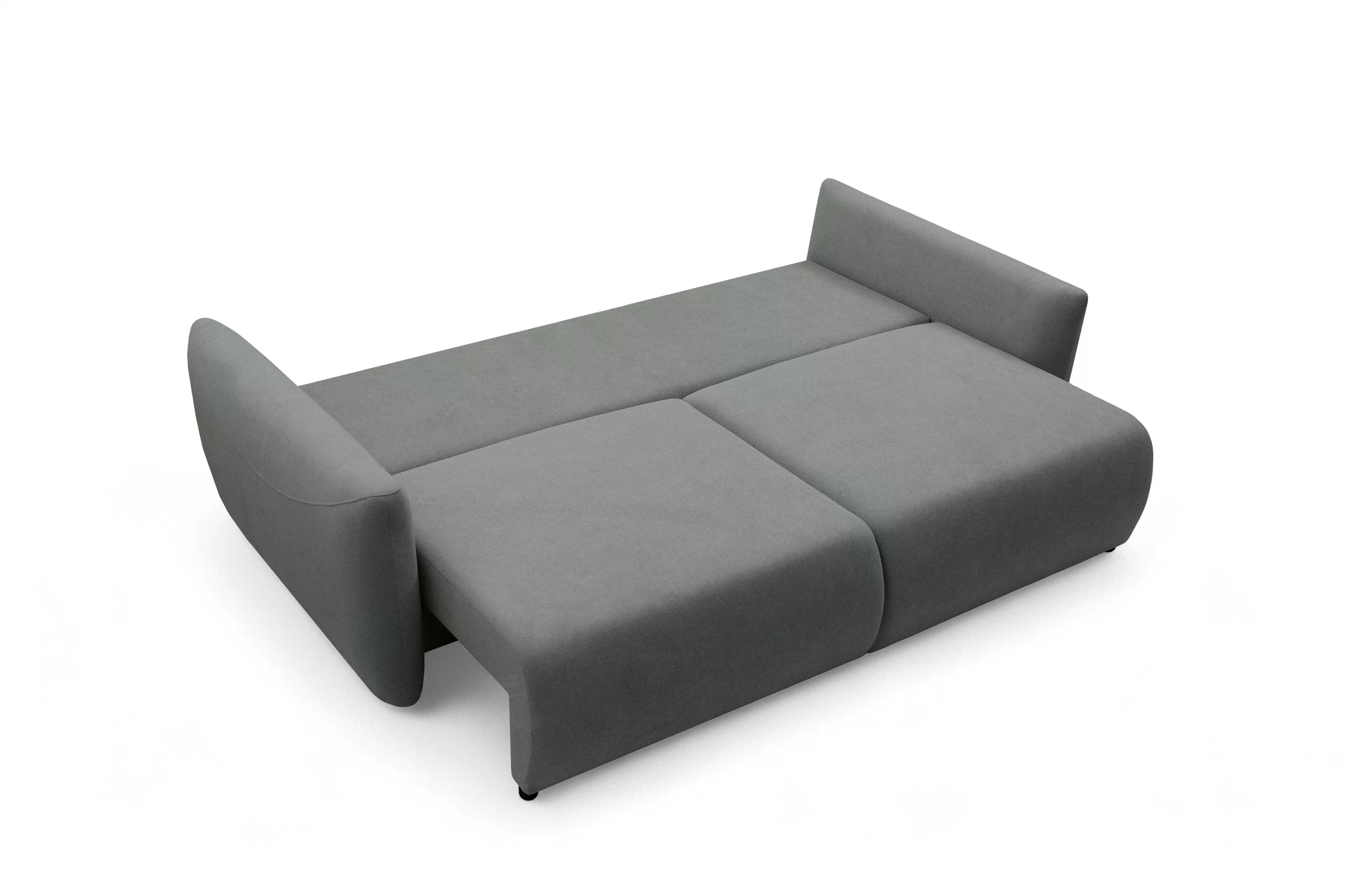 Rozkladacia pohovka Calma - sivá hydrofóbna pletenina Curio 93 Pohovka Calma rozkladana - šedá dzianina hydrofobowa Curio 93