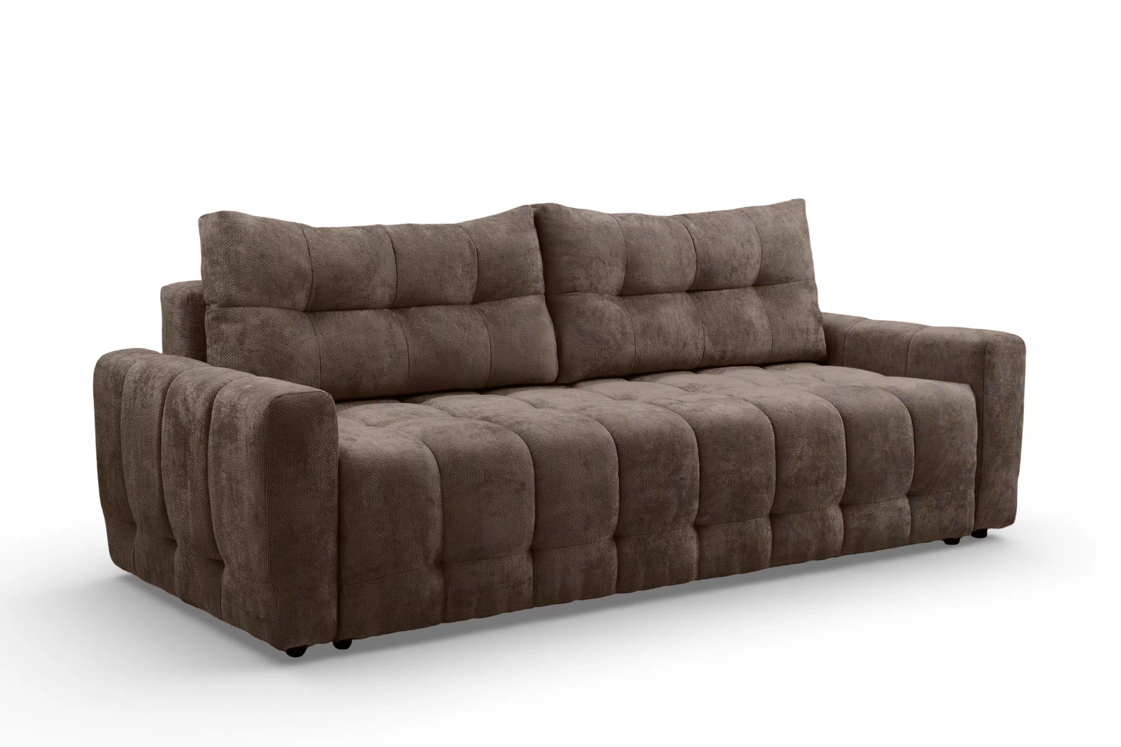 Pohovka Calvero s funkciou spania - hnedá pletenina Kiara 856 Pohovka Calvero s funkciou spánku - Hnedá plecionka Kiara 856