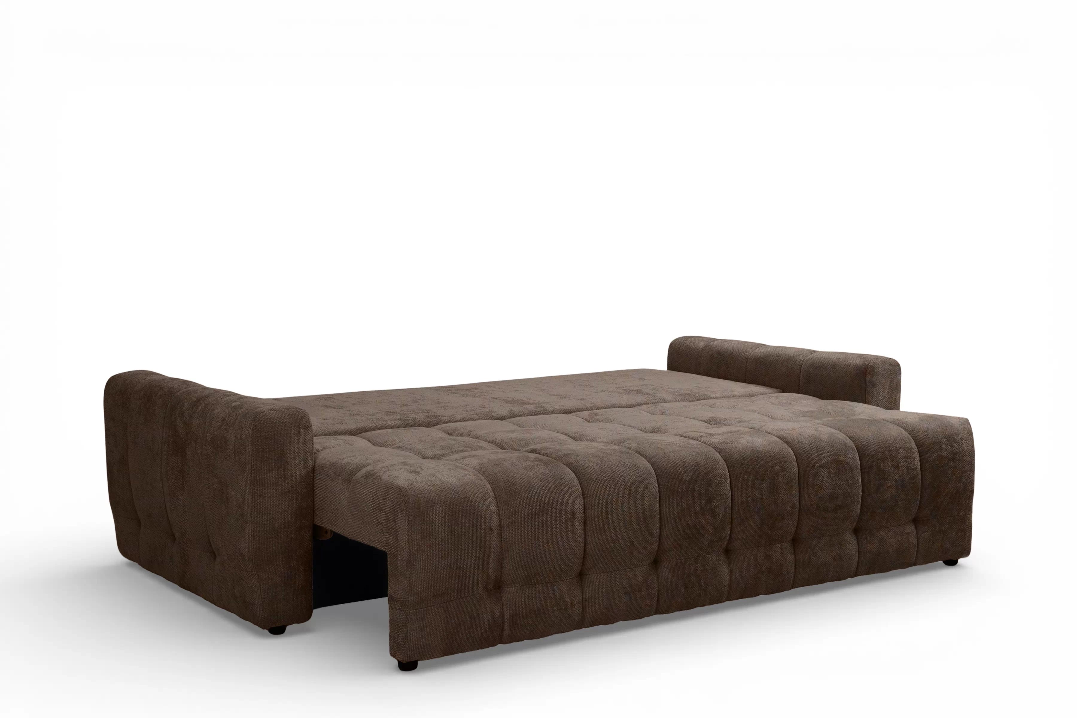 Pohovka Calvero s funkciou spania - hnedá pletenina Kiara 856 Pohovka Calvero s funkciou spánku - Hnedá plecionka Kiara 856