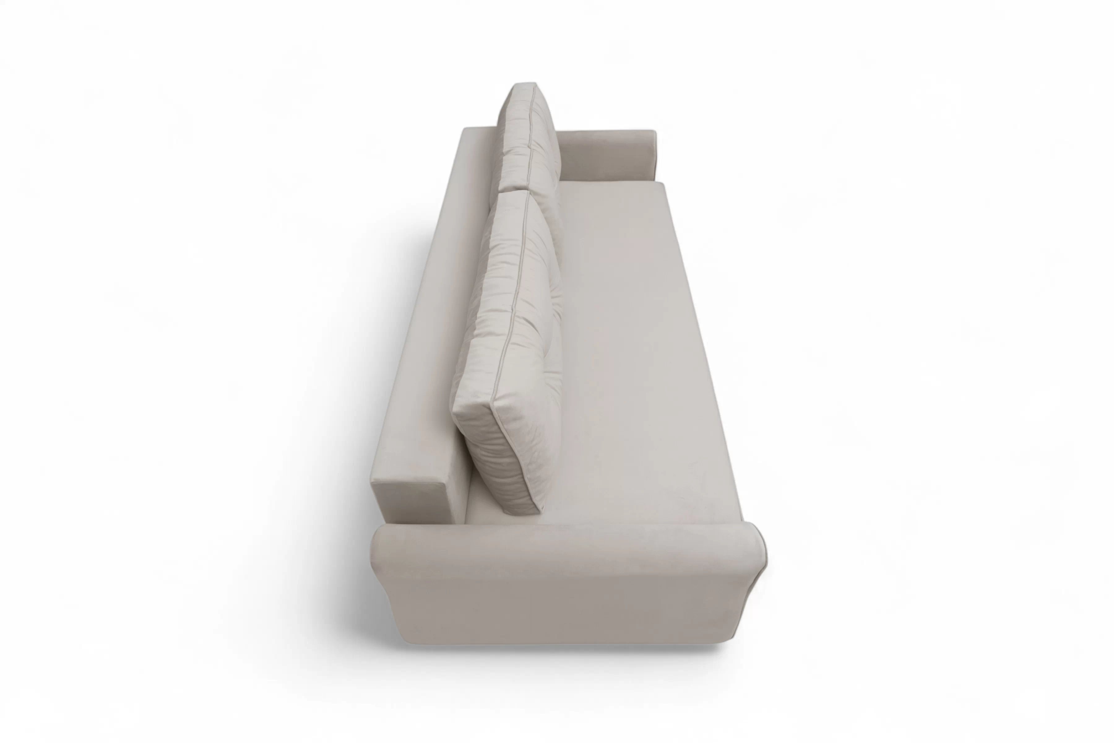 Rozkládací pohovka Carla - krémový samet Velluto 1 / nožky buk Pohovka Carla rozkládací - Krémový samet Velluto 1 / buk 