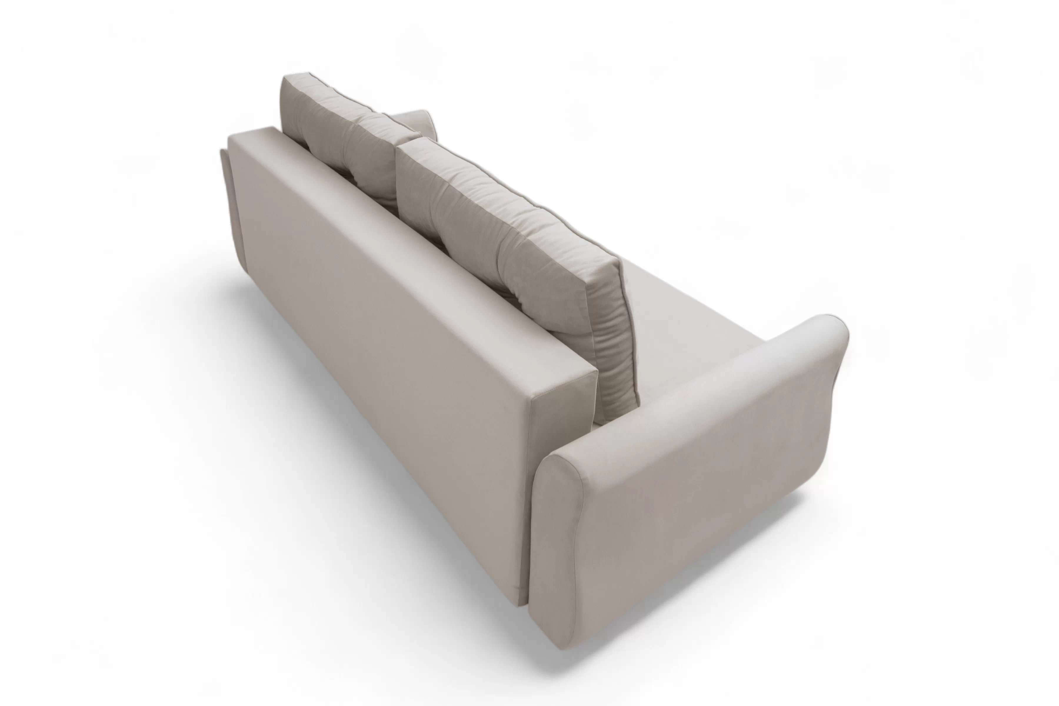 Rozkládací pohovka Carla - krémový samet Velluto 1 / nožky buk Pohovka Carla rozkládací - Krémový samet Velluto 1 / buk 