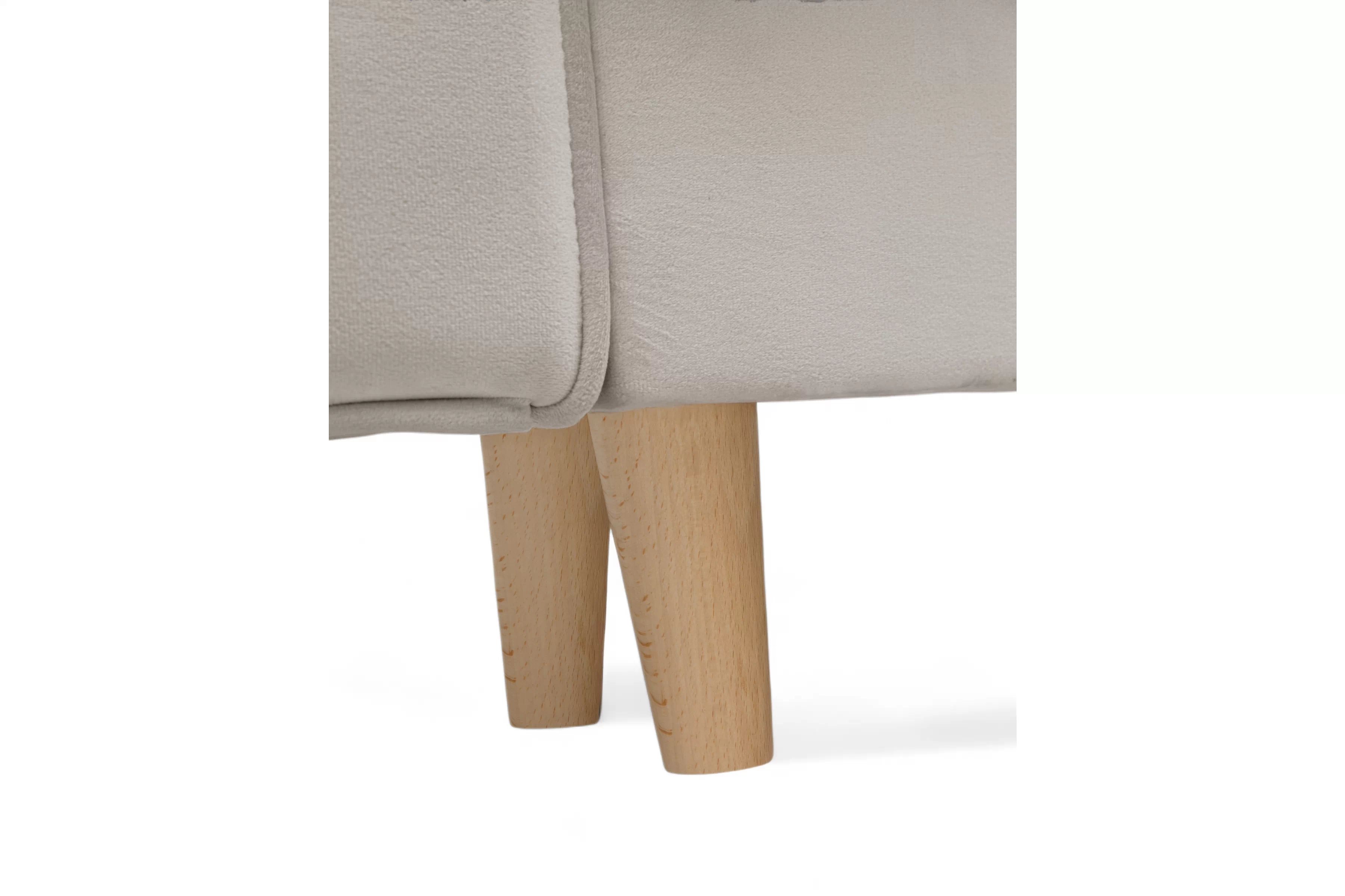 Rozkládací pohovka Carla - krémový samet Velluto 1 / nožky buk Pohovka Carla rozkládací - Krémový samet Velluto 1 / buk 