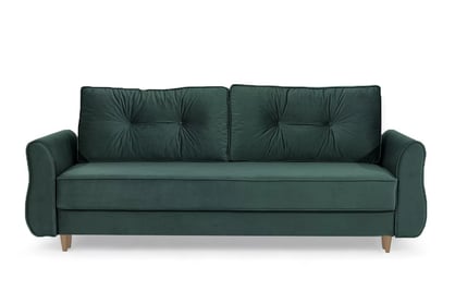 Rozkládací pohovka Carla - zelený samet Velluto 27 Jungle Green / nožky buk Pohovka Carla rozkládací - zelená samet Velluto 27 Jungle Green / buk 