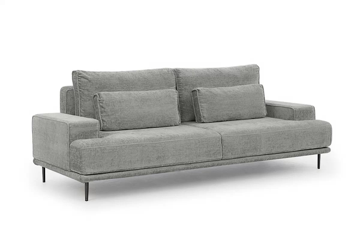 Pohovka Nicole - šedý šenil Perfect Harmony 85 / čierne nožičky Pohovka do obývacej izby Nicole - šedý šenil Perfect Harmony 85 / nožičky čierny