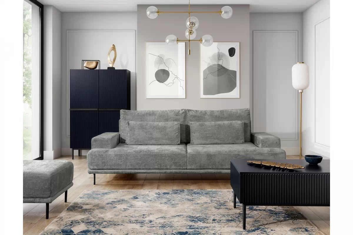 Pohovka Nicole - šedý šenil Perfect Harmony 85 / čierne nožičky Pohovka Nicole