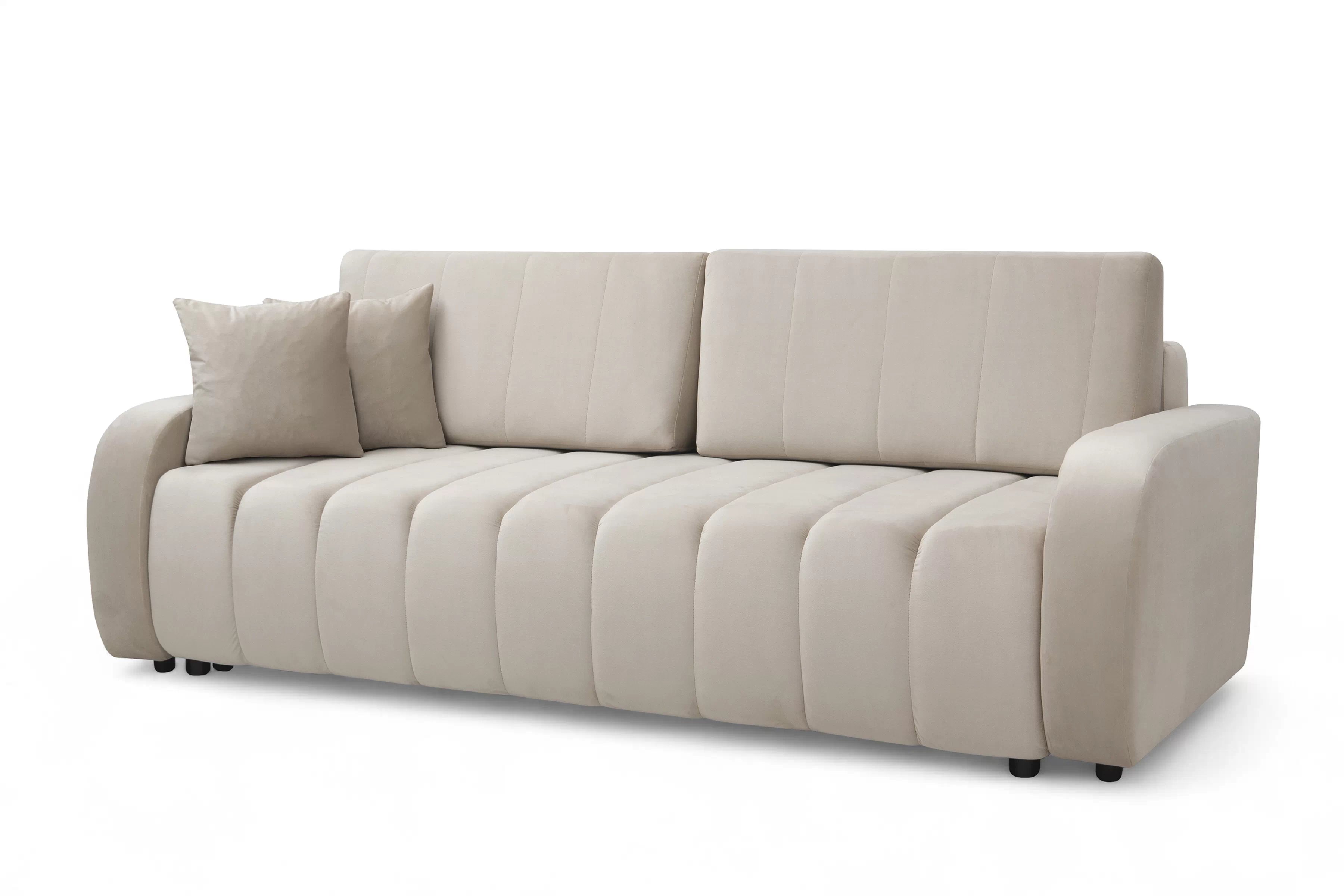 Pohovka Lapios s funkciou spania - béžový zamat Velluto 2 Beige Pohovka Lapios s funkciou spánku - béžový zamat Velluto 2 Beige