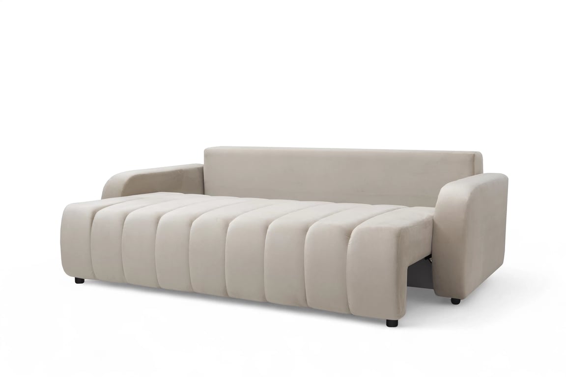 Pohovka Lapios s funkciou spania - béžový zamat Velluto 2 Beige Pohovka Lapios s funkciou spánku - béžový zamat Velluto 2 Beige