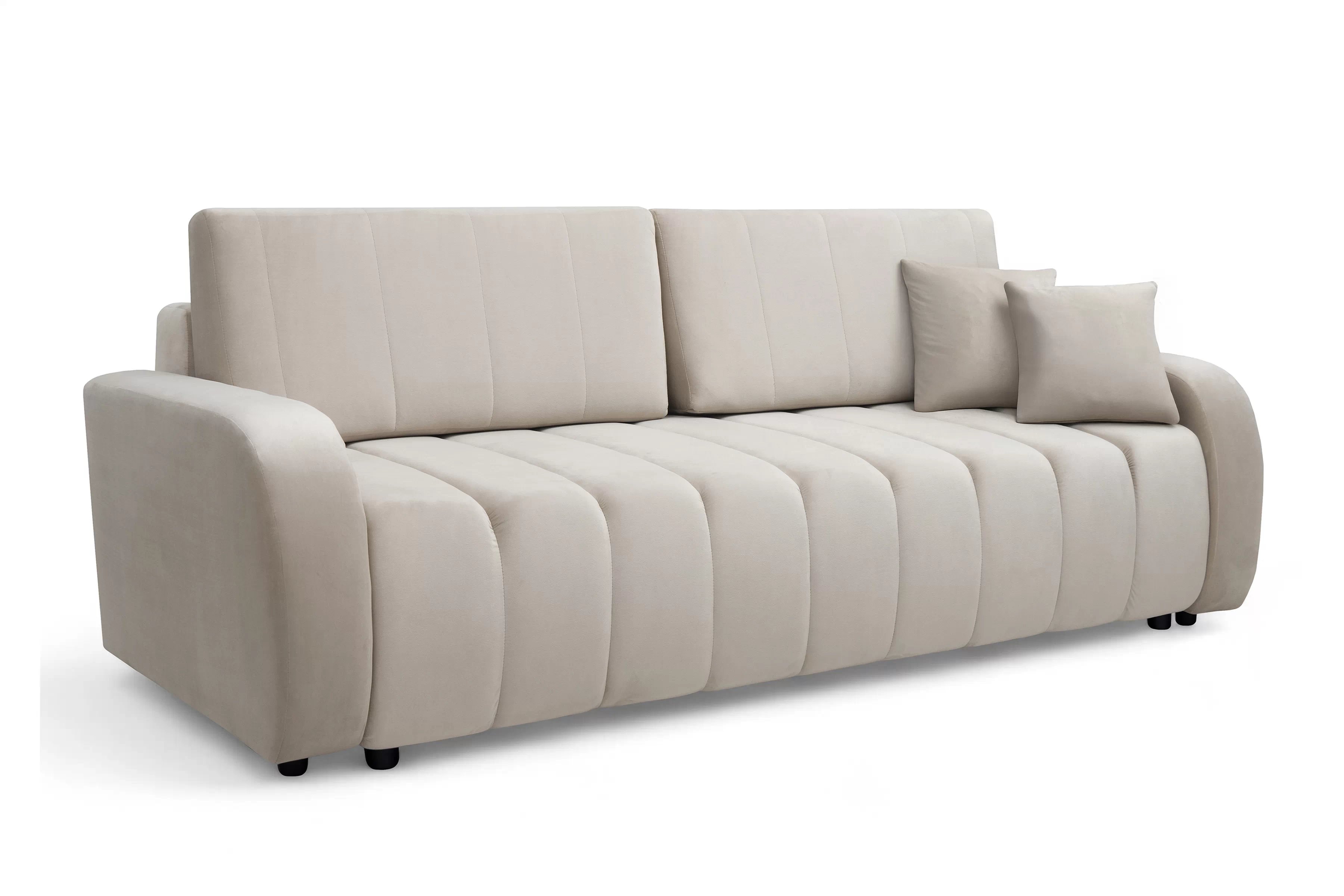 Pohovka Lapios s funkciou spania - béžový zamat Velluto 2 Beige Pohovka Lapios s funkciou spánku - béžový zamat Velluto 2 Beige