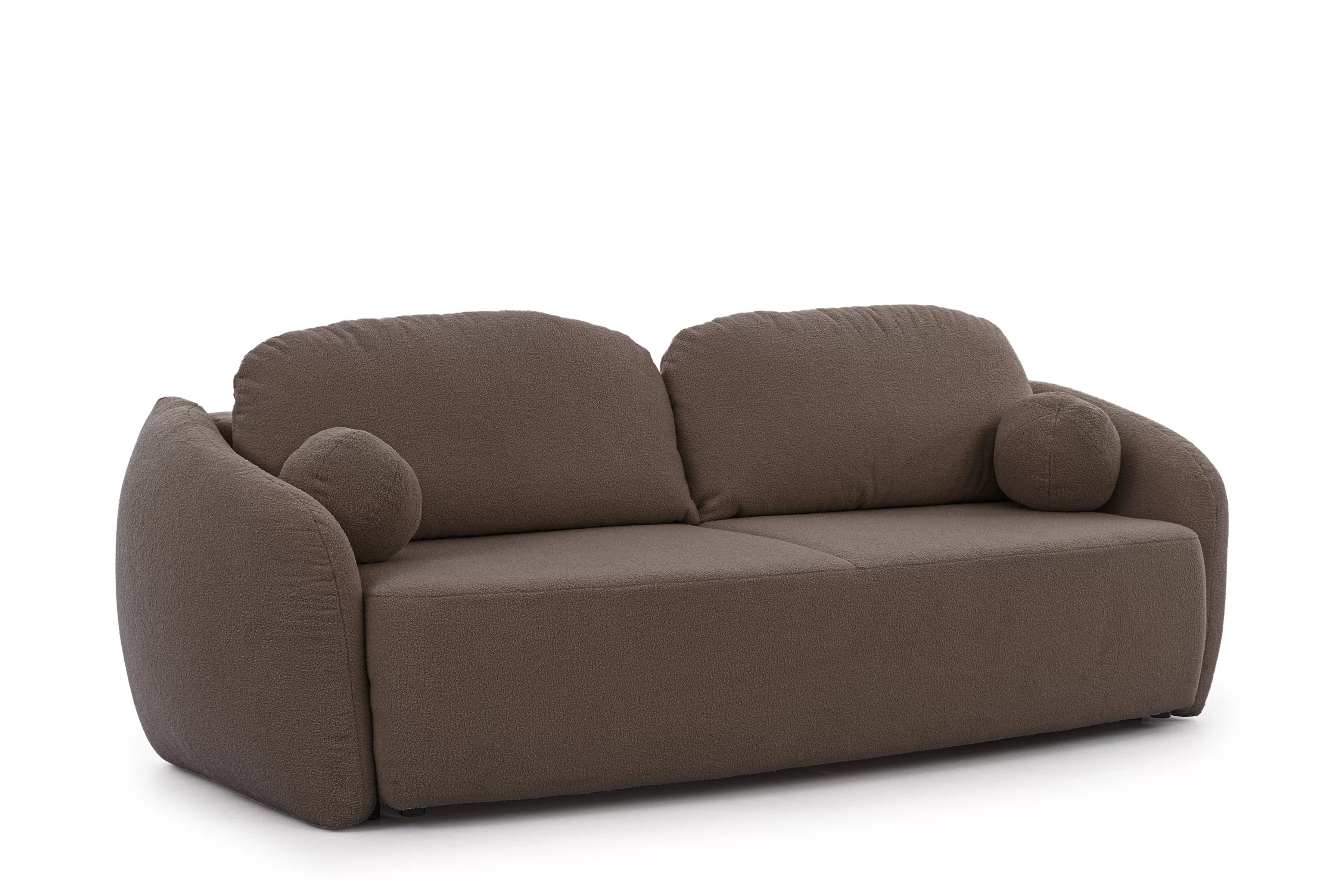 Pohovka Latina rozkladacia - Lambi 4 Pohovka Latina s funkciou spánku - Hnedá boucle Lambi 4