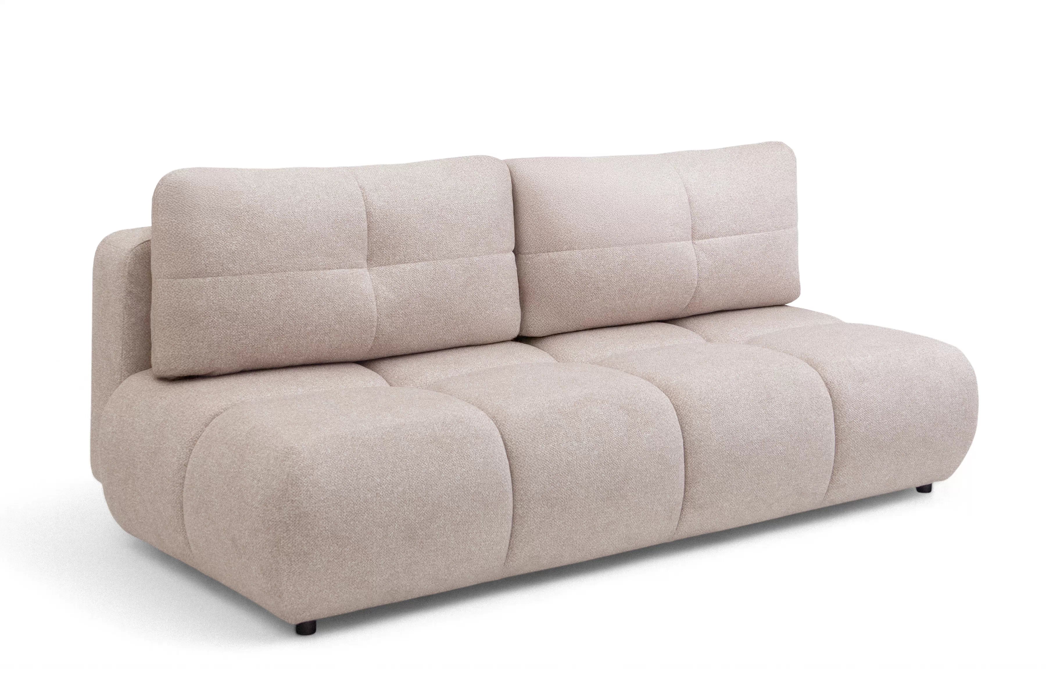 Pohovka Lerio s rozkládací funkcí - světle béžová hydrofobní tkanina Blur 02 Pohovka Lerio rozkládací - jasno béžová Pletenina hydrofobowa Blur 02