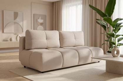 Pohovka Lerio s rozkládací funkcí - světle béžová hydrofobní tkanina Blur 02 Pohovka Lerio rozkládací - jasno béžová Pletenina hydrofobowa Blur 02