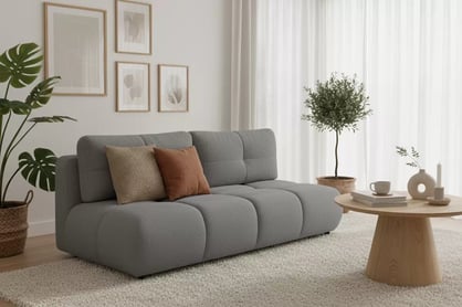 Pohovka Lerio s rozkládací funkcí - světle šedá hydrofobní tkanina Blur 18 Pohovka Lerio rozkládací - jasno šedá Pletenina hydrofobowa Blur 18