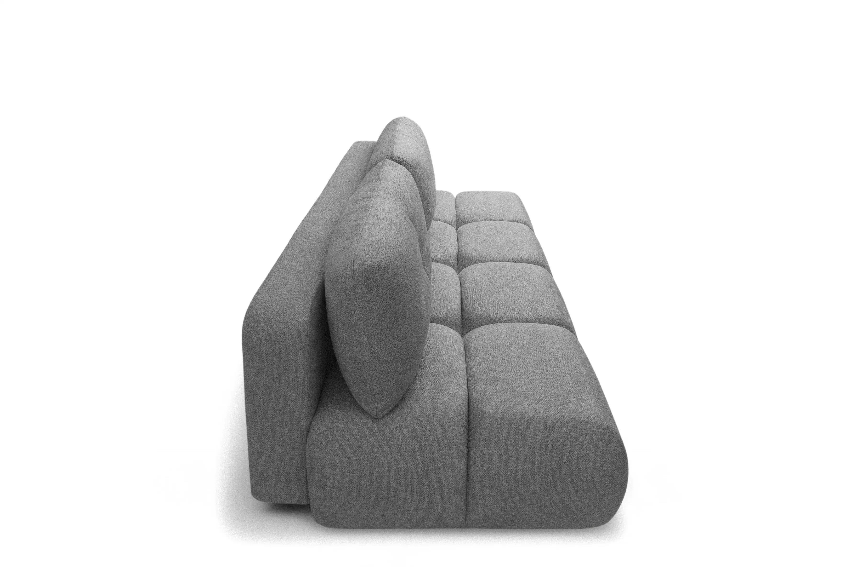 Pohovka Lerio s rozkládací funkcí - světle šedá hydrofobní tkanina Blur 18 Pohovka Lerio rozkládací - jasno šedá Pletenina hydrofobowa Blur 18