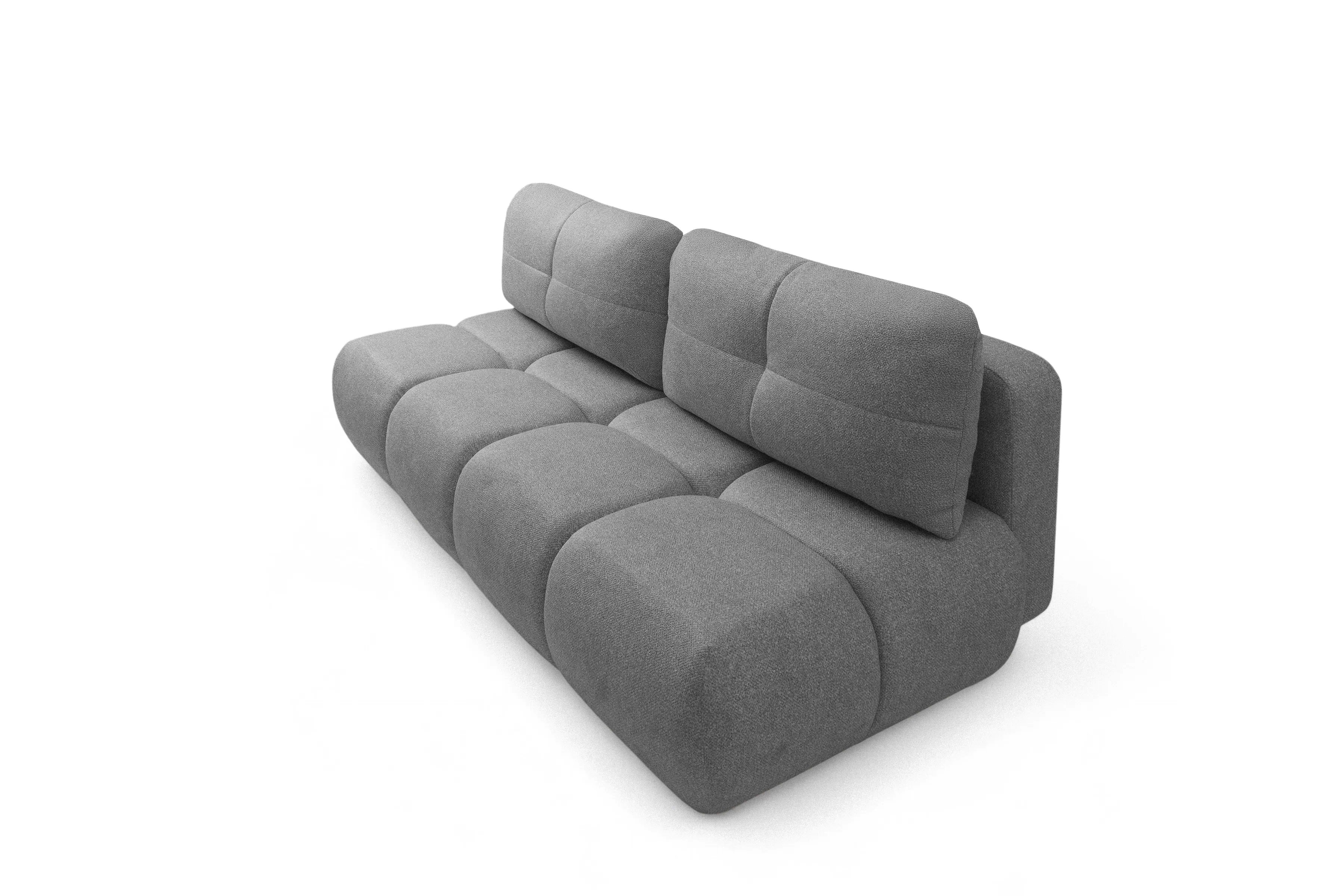 Pohovka Lerio s rozkládací funkcí - světle šedá hydrofobní tkanina Blur 18 Pohovka Lerio rozkládací - jasno šedá Pletenina hydrofobowa Blur 18