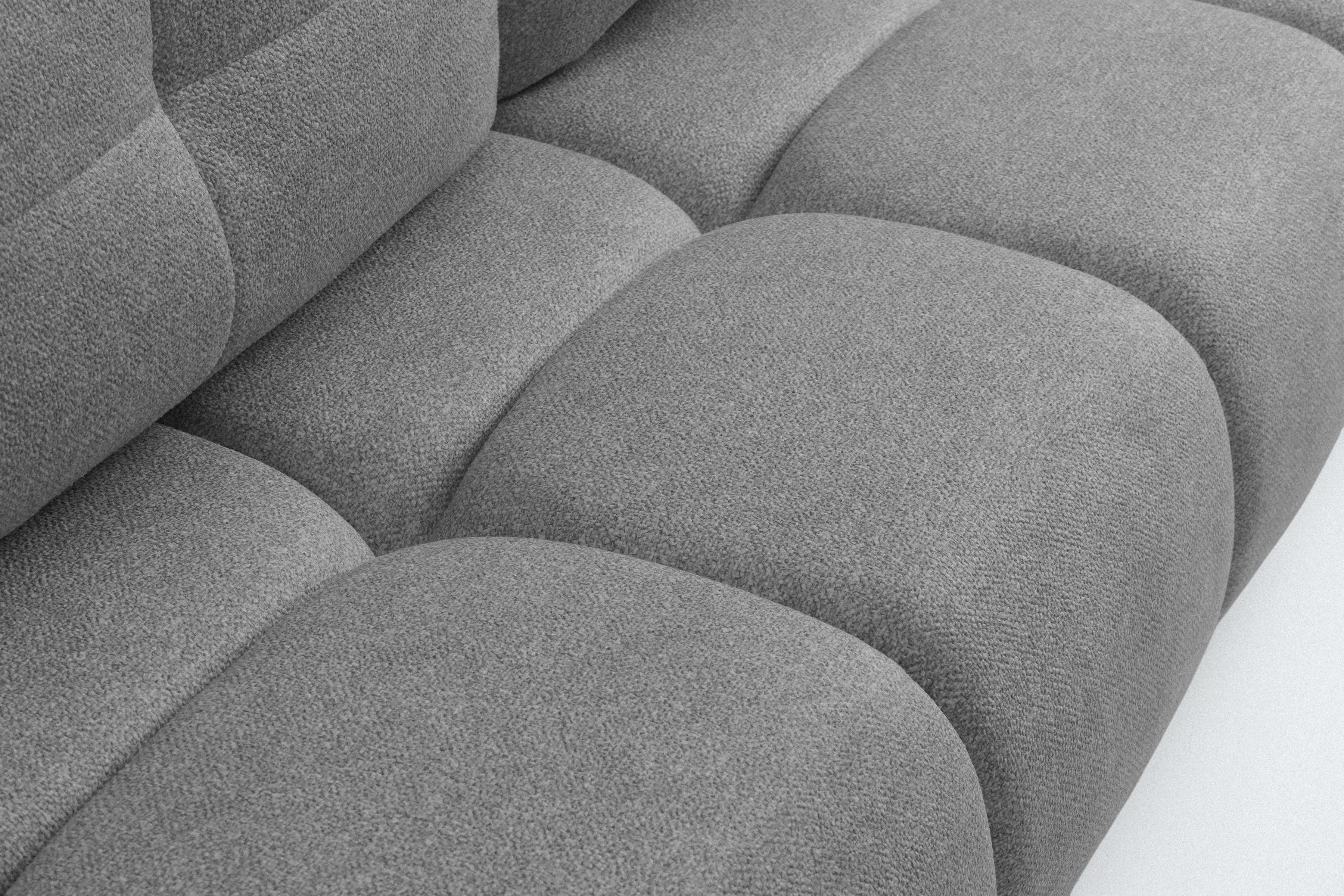 Pohovka Lerio s rozkládací funkcí - světle šedá hydrofobní tkanina Blur 18 Pohovka Lerio rozkládací - jasno šedá Pletenina hydrofobowa Blur 18