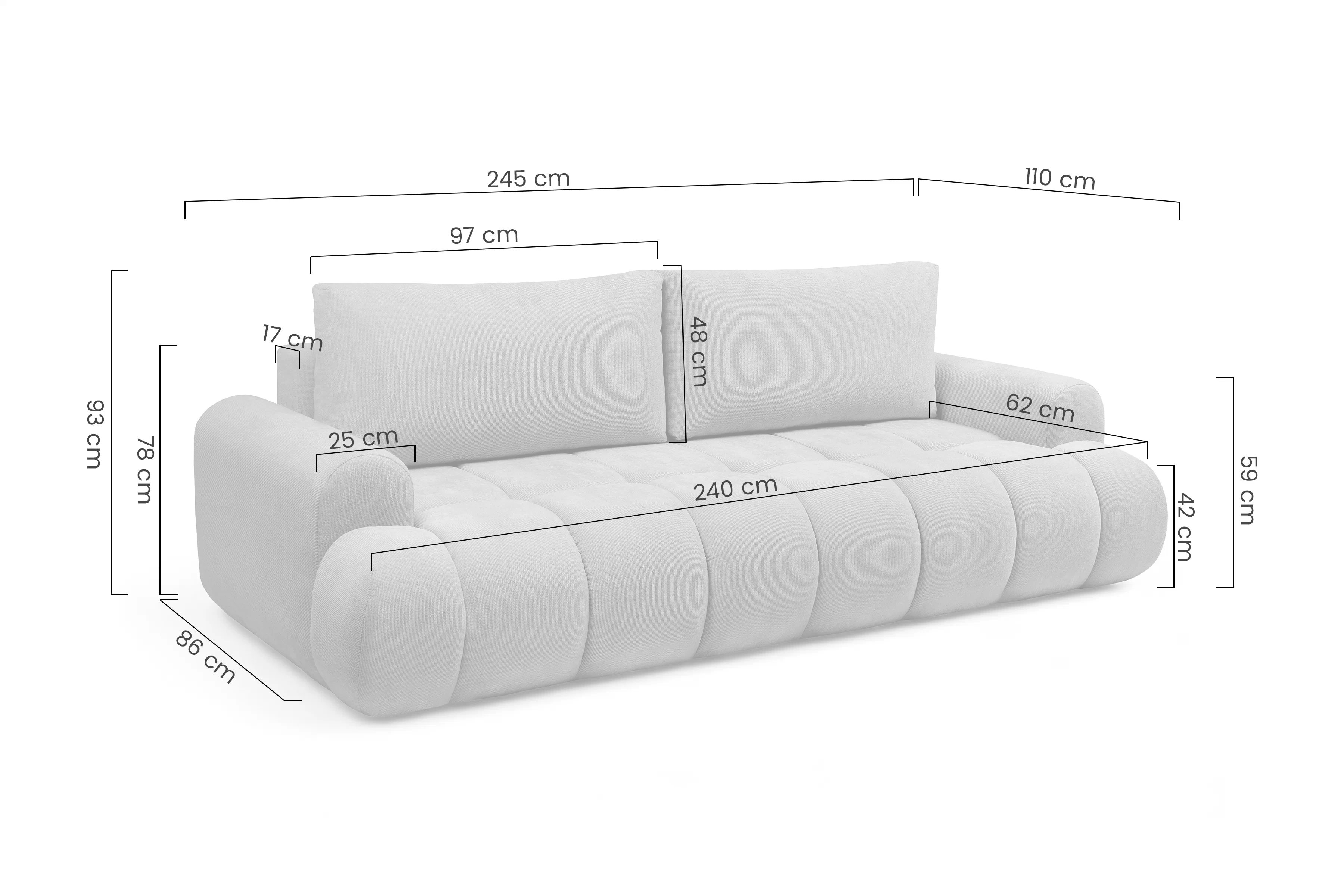 Rozkladacia pohovka Lutario s funkciou spania - béžová hydrofóbna pletenina Venice 2026 Pohovka Lutario s funkciou spánku - Béžová plecionka hydrofobowa Venice 2026