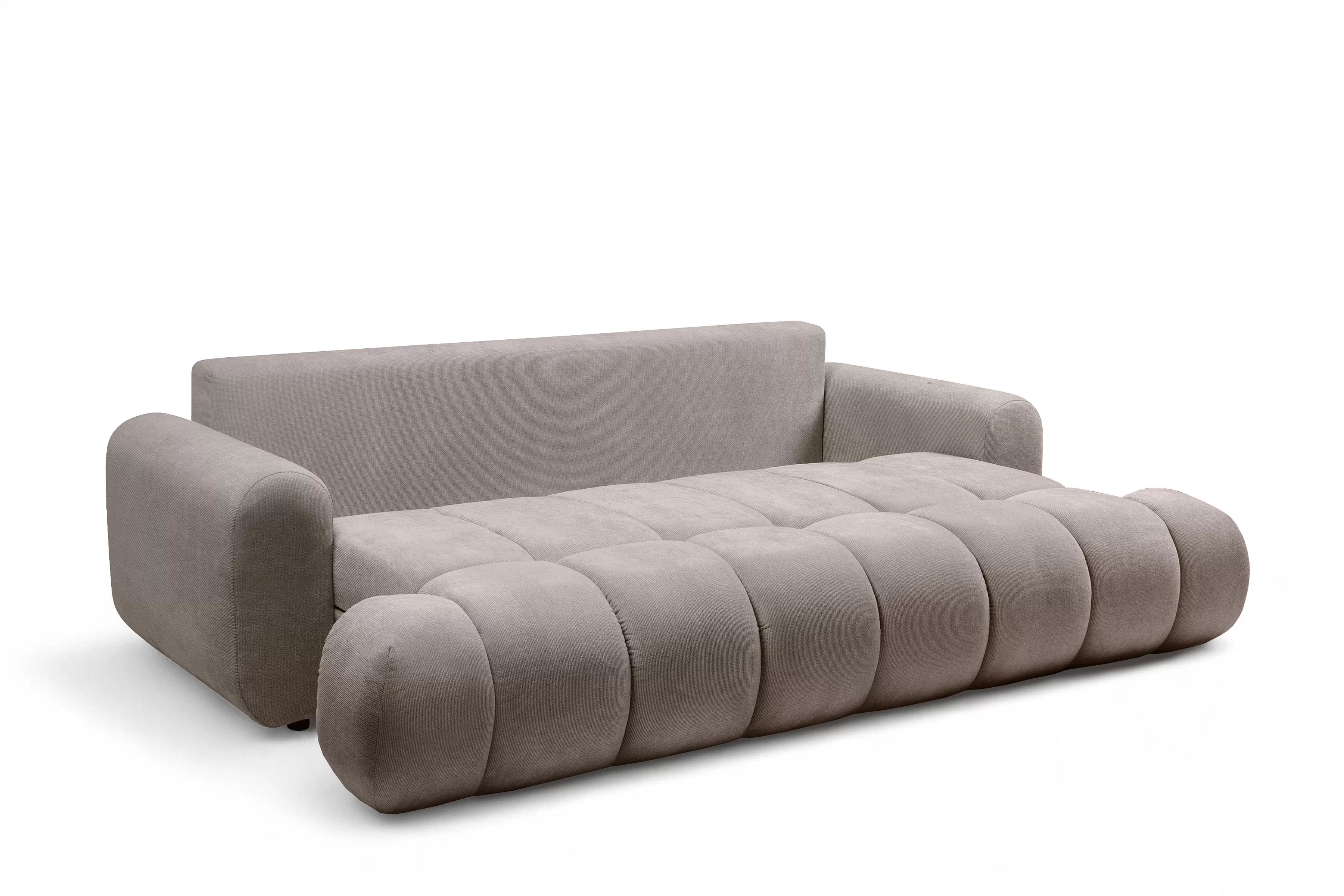 Rozkladacia pohovka Lutario s funkciou spania - tmavobéžová hydrofóbna pletenina Venice 2031 Pohovka Lutario s funkciou spánku - ciemnobezowa plecionka hydrofobowa Venice 2031