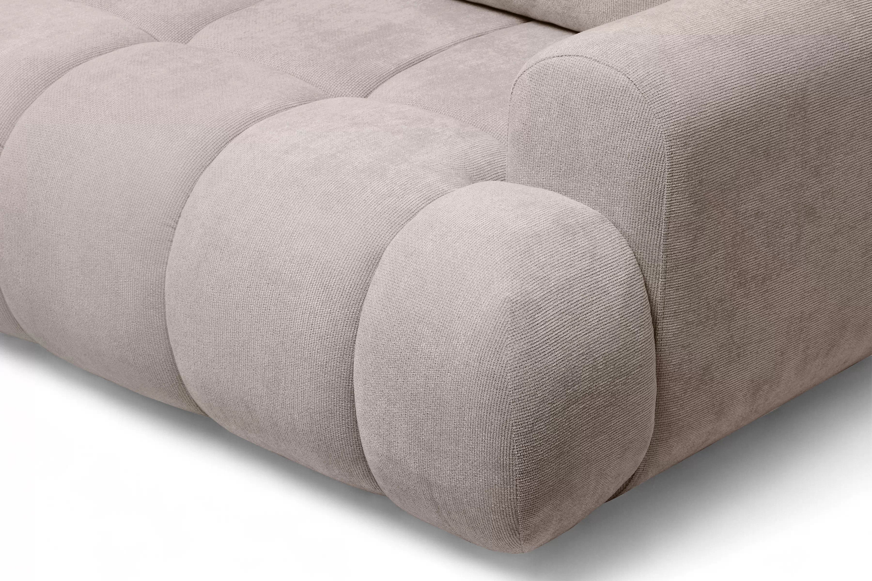 Rozkladacia pohovka Lutario s funkciou spania - tmavobéžová hydrofóbna pletenina Venice 2031 Pohovka Lutario s funkciou spánku - ciemnobezowa plecionka hydrofobowa Venice 2031