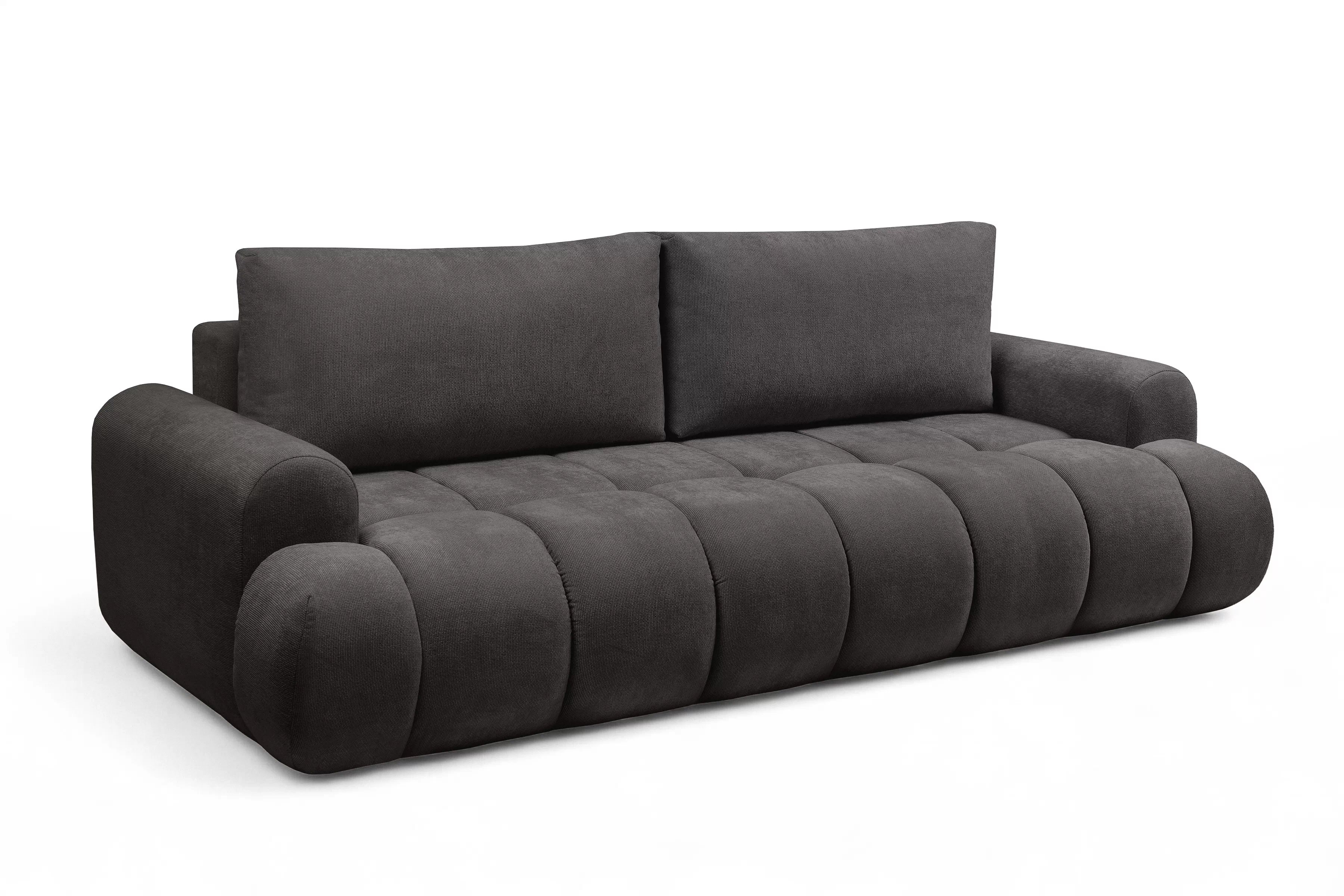 Rozkladacia pohovka Lutario s funkciou spania - tmavosivá hydrofóbna pletenina Venice 2021 Pohovka Lutario s funkciou spánku - ciemnoszara plecionka hydrofobowa Venice 2021