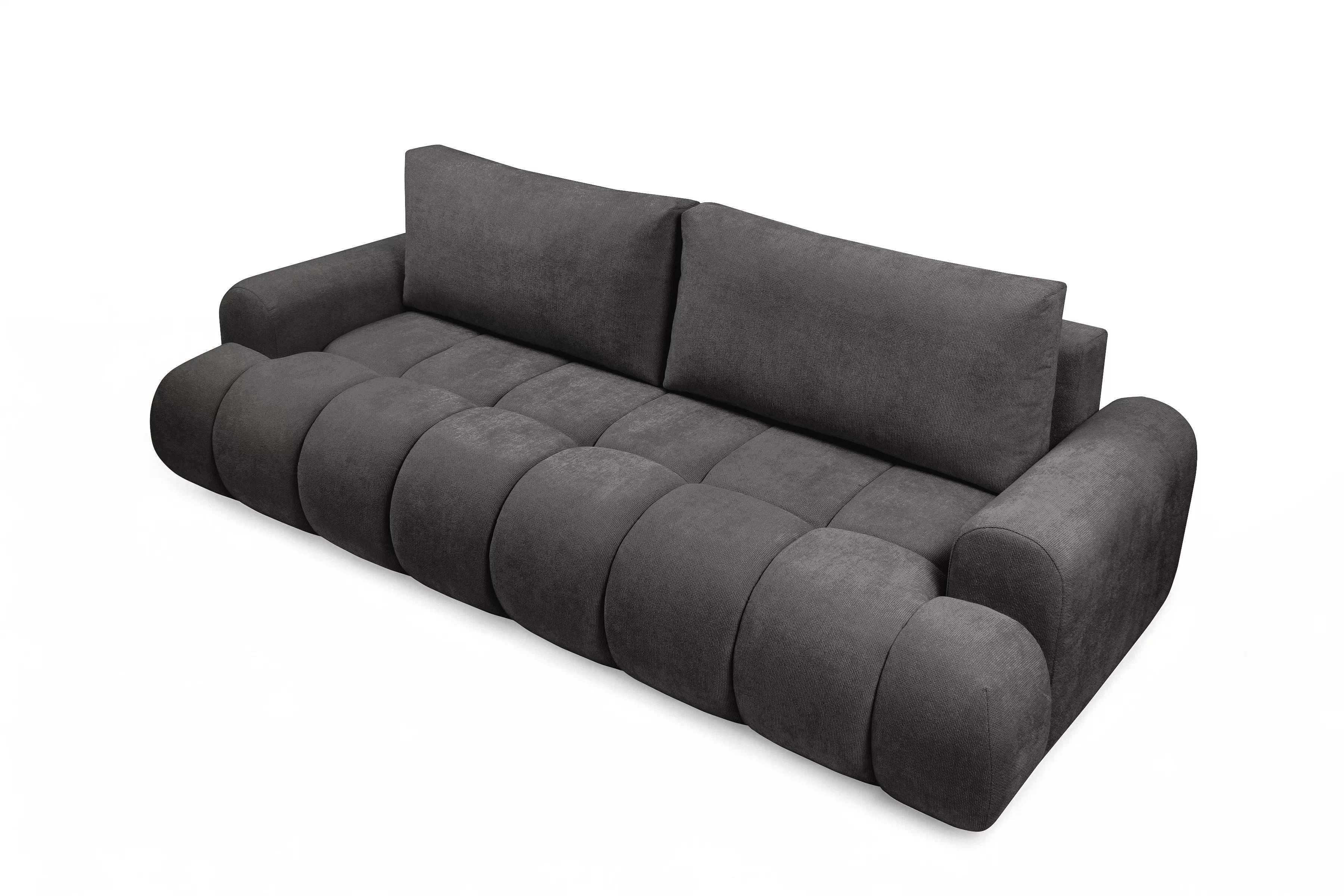 Rozkladacia pohovka Lutario s funkciou spania - tmavosivá hydrofóbna pletenina Venice 2021 Pohovka Lutario s funkciou spánku - ciemnoszara plecionka hydrofobowa Venice 2021