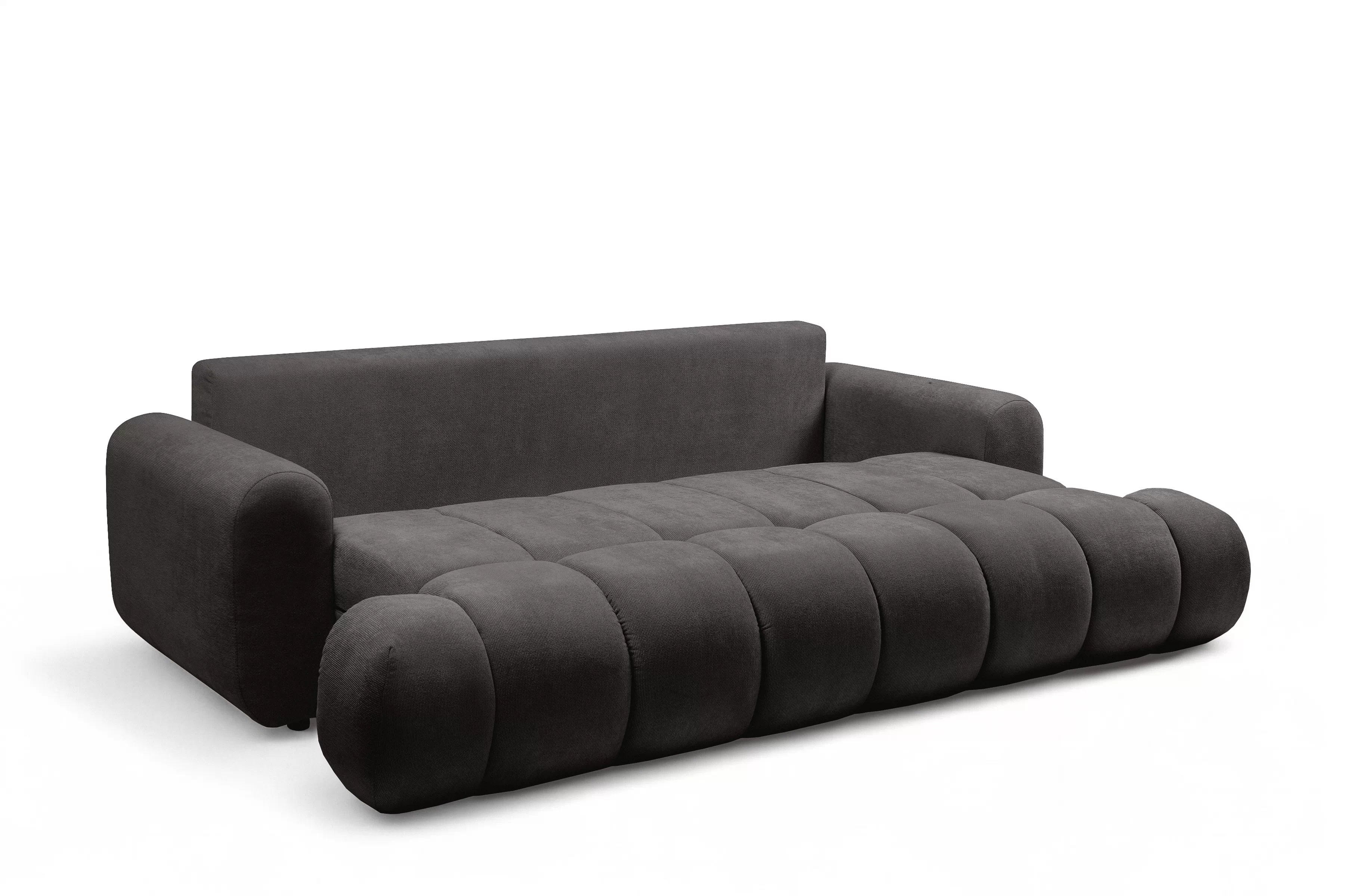 Rozkladacia pohovka Lutario s funkciou spania - tmavosivá hydrofóbna pletenina Venice 2021 Pohovka Lutario s funkciou spánku - ciemnoszara plecionka hydrofobowa Venice 2021