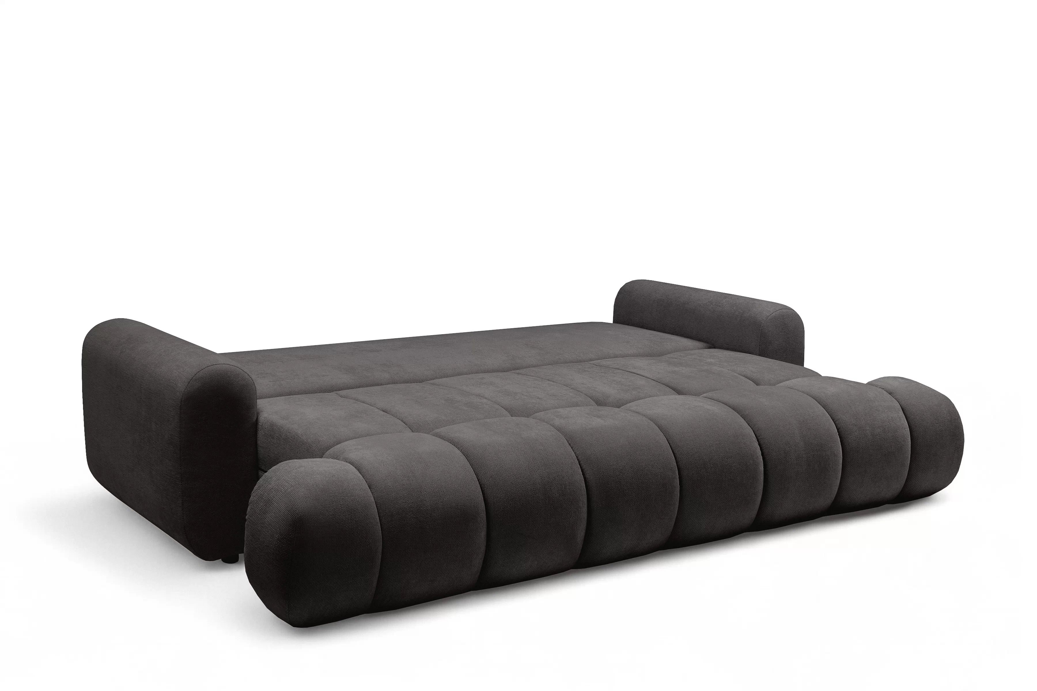 Rozkladacia pohovka Lutario s funkciou spania - tmavosivá hydrofóbna pletenina Venice 2021 Pohovka Lutario s funkciou spánku - ciemnoszara plecionka hydrofobowa Venice 2021