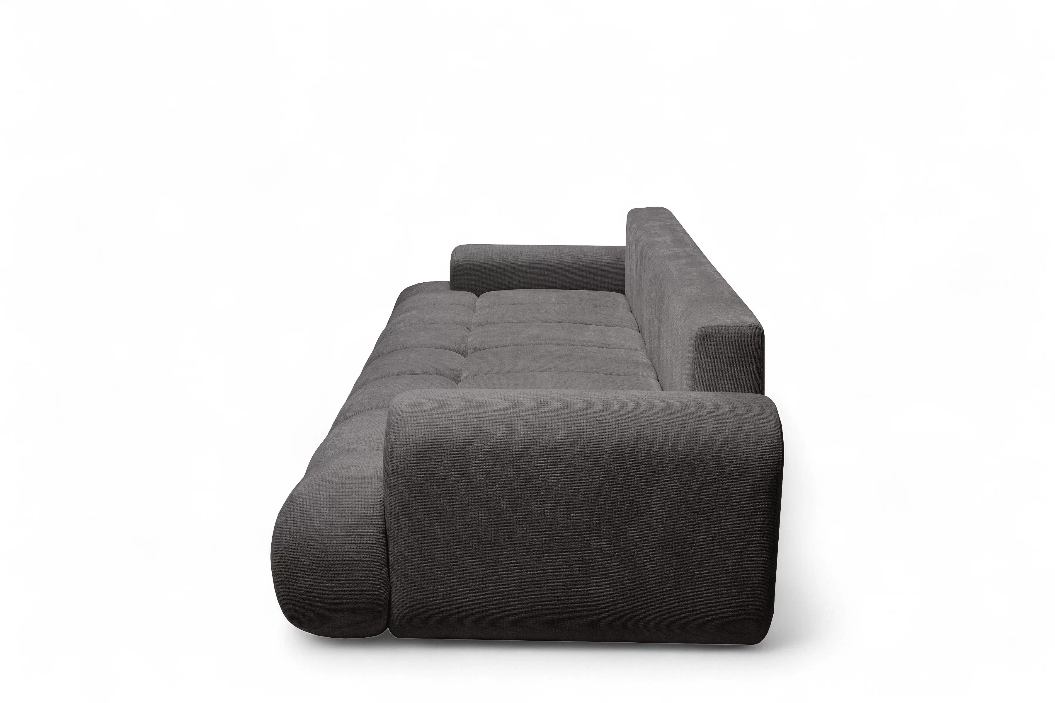 Rozkladacia pohovka Lutario s funkciou spania - tmavosivá hydrofóbna pletenina Venice 2021 Pohovka Lutario s funkciou spánku - ciemnoszara plecionka hydrofobowa Venice 2021