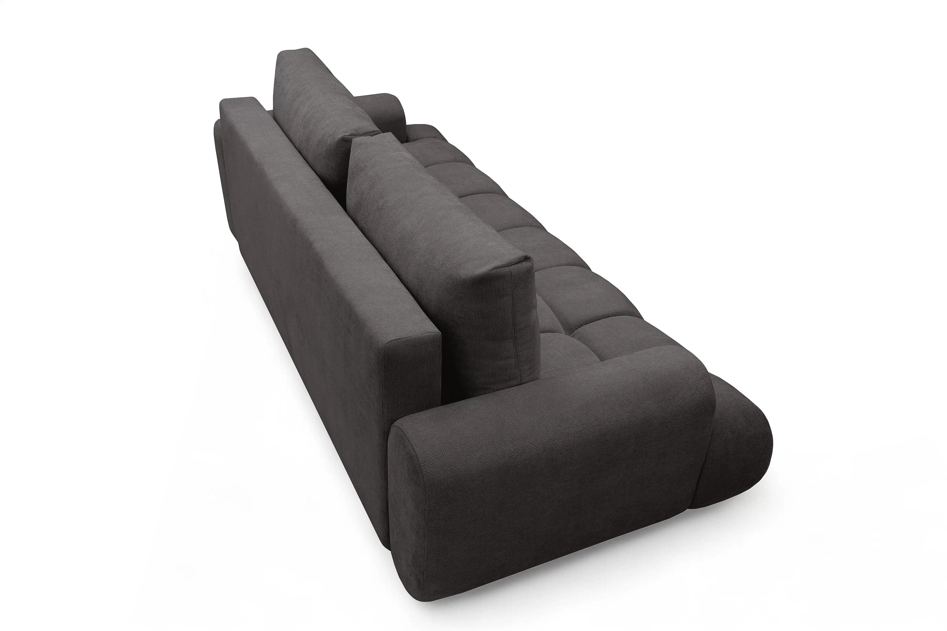 Rozkladacia pohovka Lutario s funkciou spania - tmavosivá hydrofóbna pletenina Venice 2021 Pohovka Lutario s funkciou spánku - ciemnoszara plecionka hydrofobowa Venice 2021