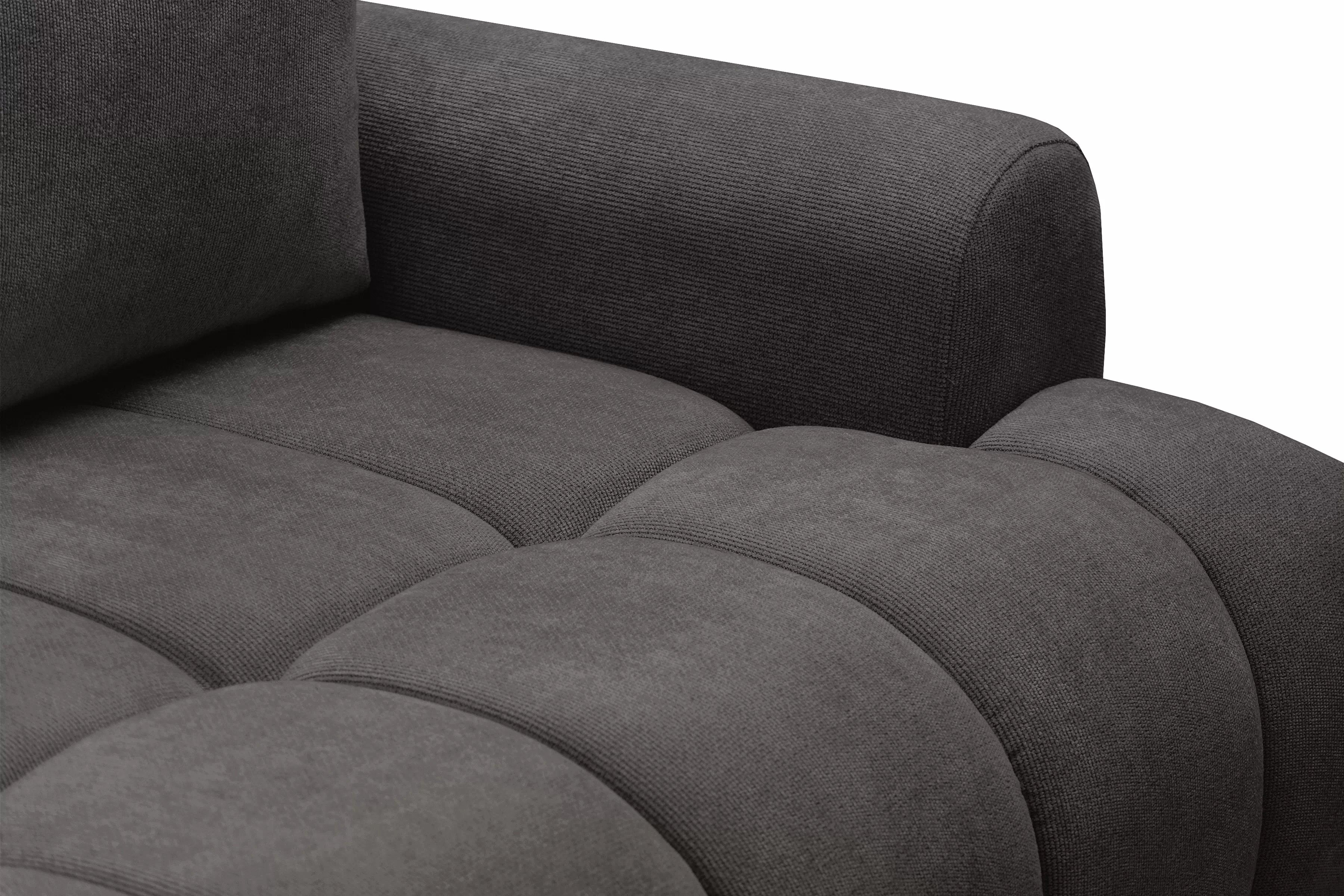 Rozkladacia pohovka Lutario s funkciou spania - tmavosivá hydrofóbna pletenina Venice 2021 Pohovka Lutario s funkciou spánku - ciemnoszara plecionka hydrofobowa Venice 2021