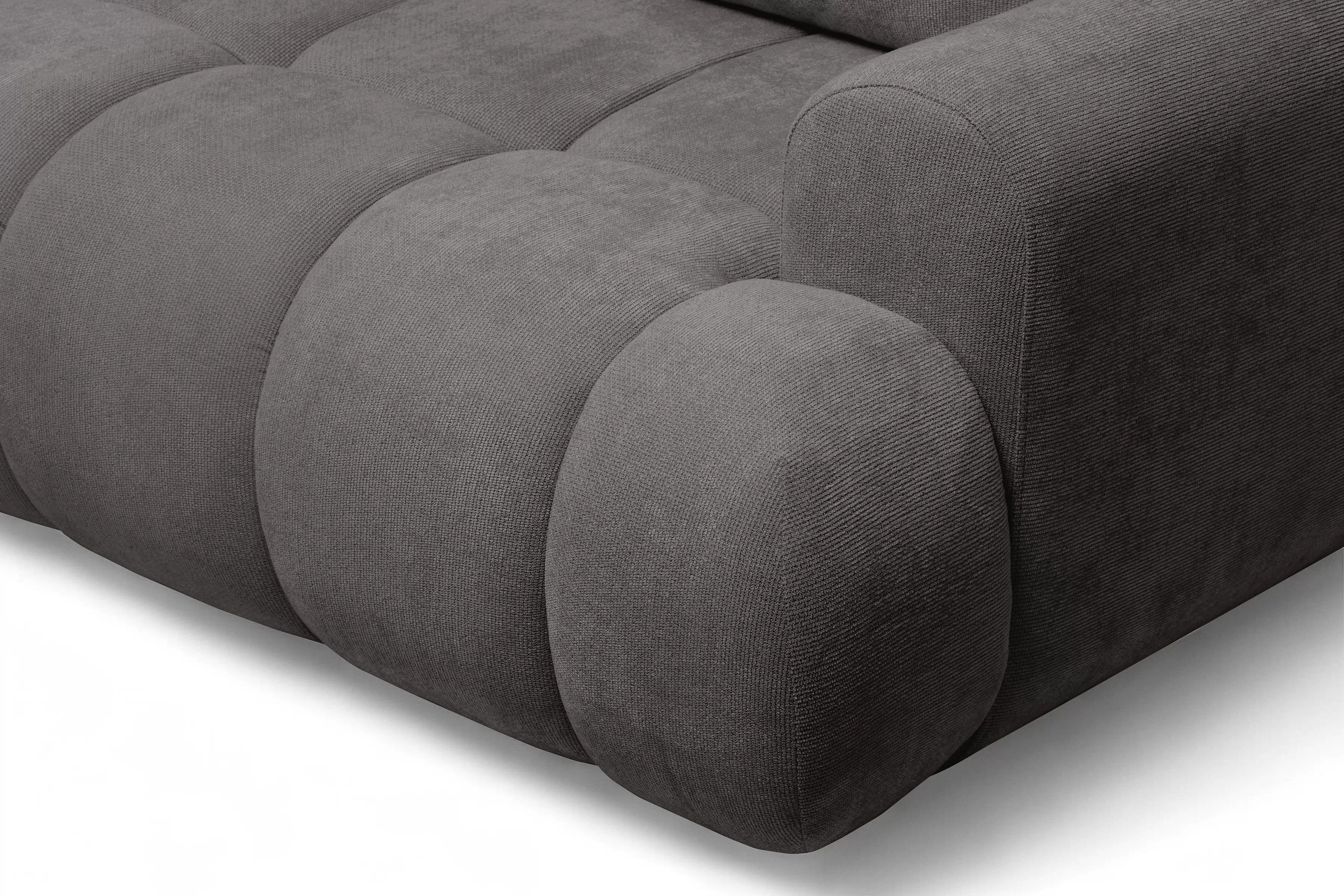 Rozkladacia pohovka Lutario s funkciou spania - tmavosivá hydrofóbna pletenina Venice 2021 Pohovka Lutario s funkciou spánku - ciemnoszara plecionka hydrofobowa Venice 2021