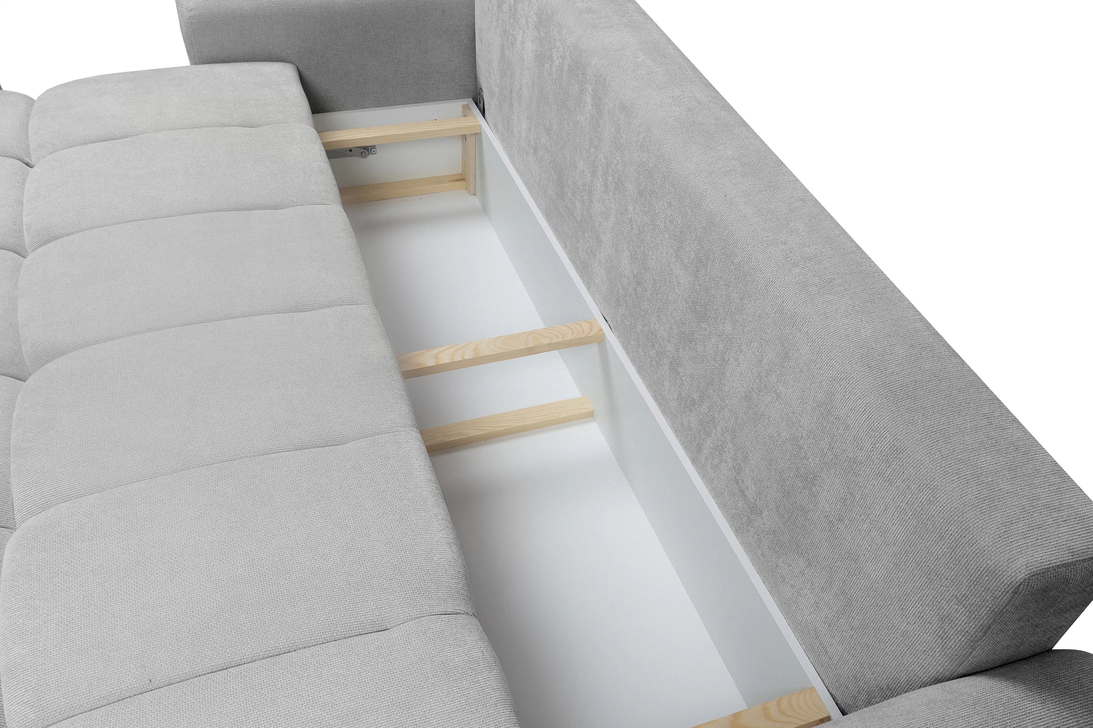 Rozkladacia pohovka Lutario s funkciou spania - sivá hydrofóbna pletenina Venice 2023 Pohovka Lutario s funkciou spánku - šedá plecionka hydrofobowa Venice 2023