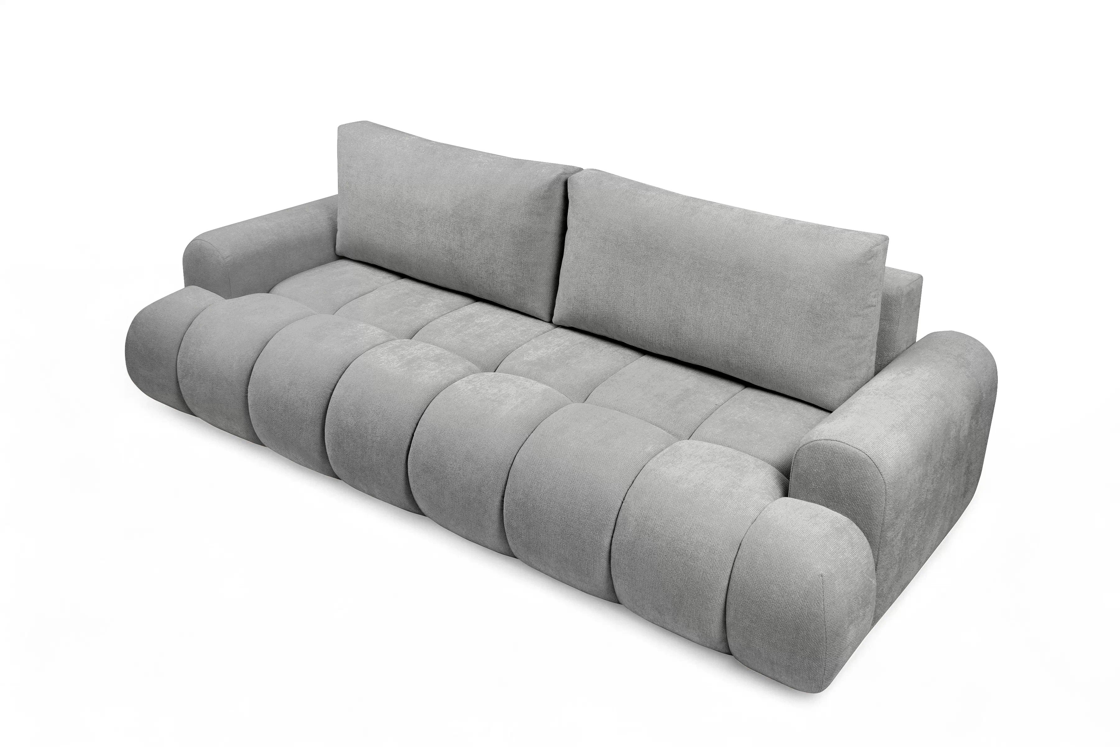 Rozkladacia pohovka Lutario s funkciou spania - sivá hydrofóbna pletenina Venice 2023 Pohovka Lutario s funkciou spánku - šedá plecionka hydrofobowa Venice 2023