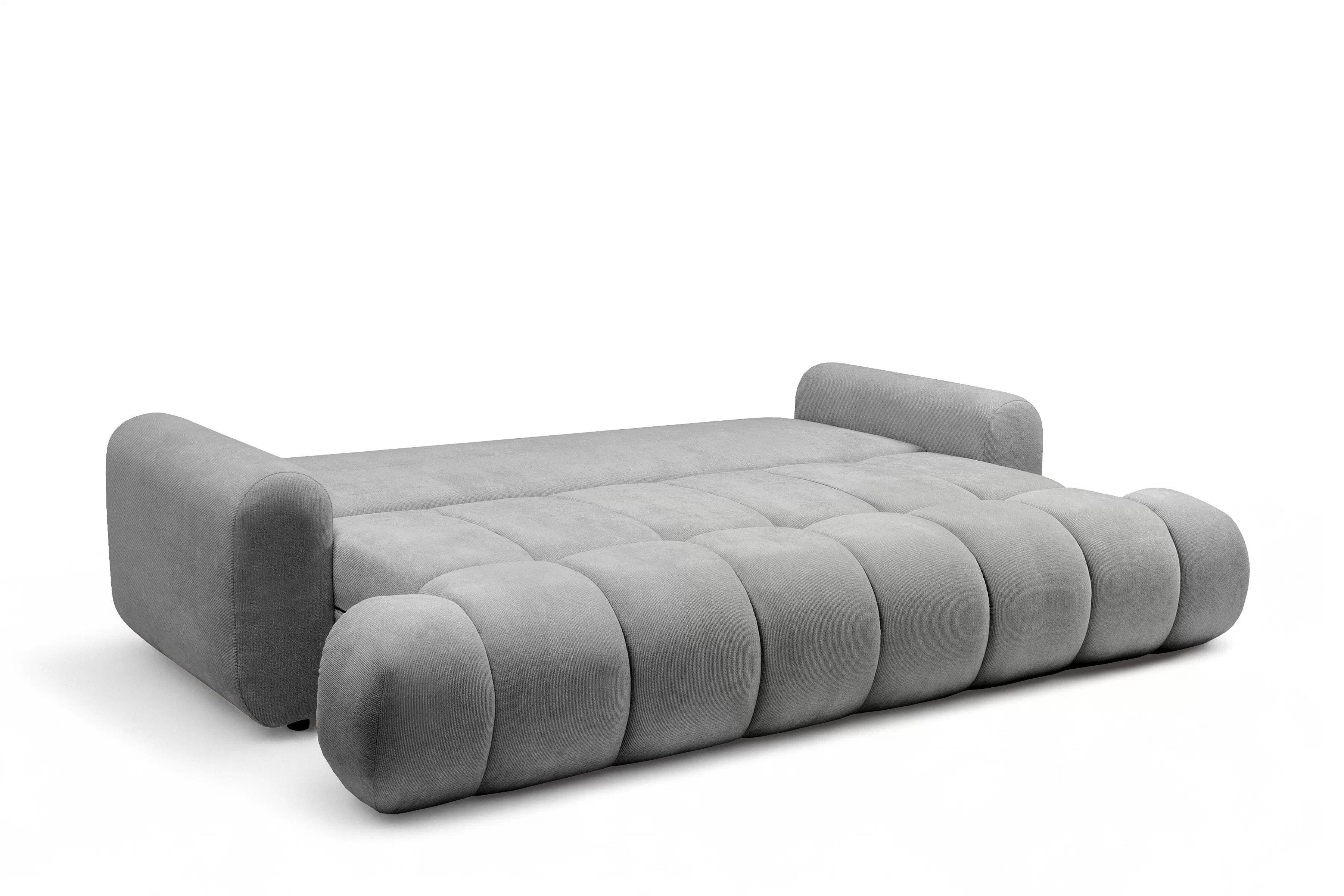 Rozkladacia pohovka Lutario s funkciou spania - sivá hydrofóbna pletenina Venice 2023 Pohovka Lutario s funkciou spánku - šedá plecionka hydrofobowa Venice 2023