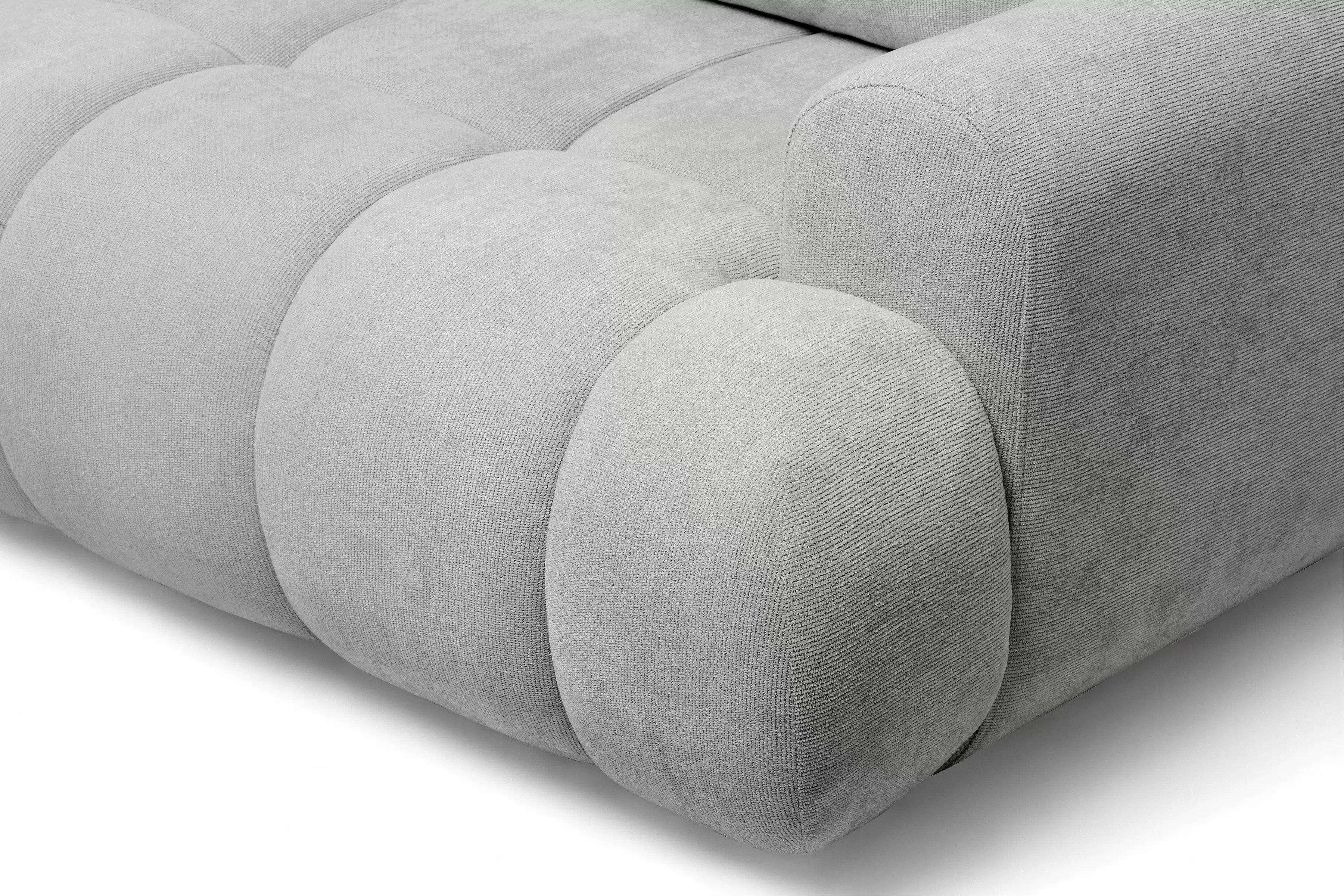 Rozkladacia pohovka Lutario s funkciou spania - sivá hydrofóbna pletenina Venice 2023 Pohovka Lutario s funkciou spánku - šedá plecionka hydrofobowa Venice 2023